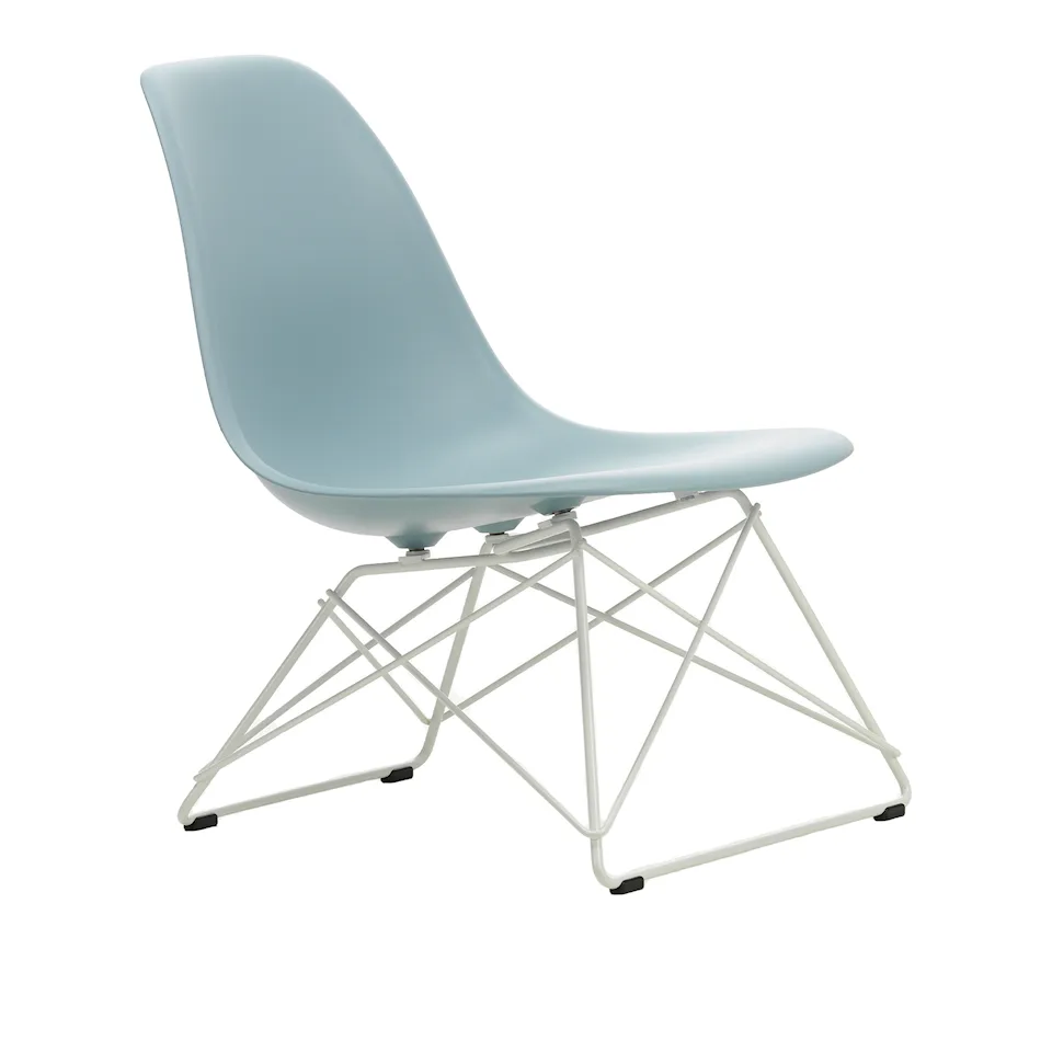 Eames RE Plastic Side Chair LSR 23 Ice Grey, White (Smooth) Base