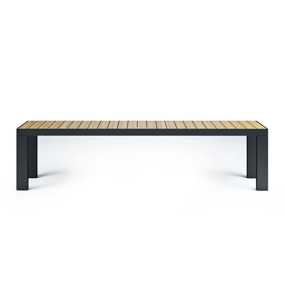 Garden Dinner Bench 183, Anthracite/Golden Brown, Stainless Steel, Teak