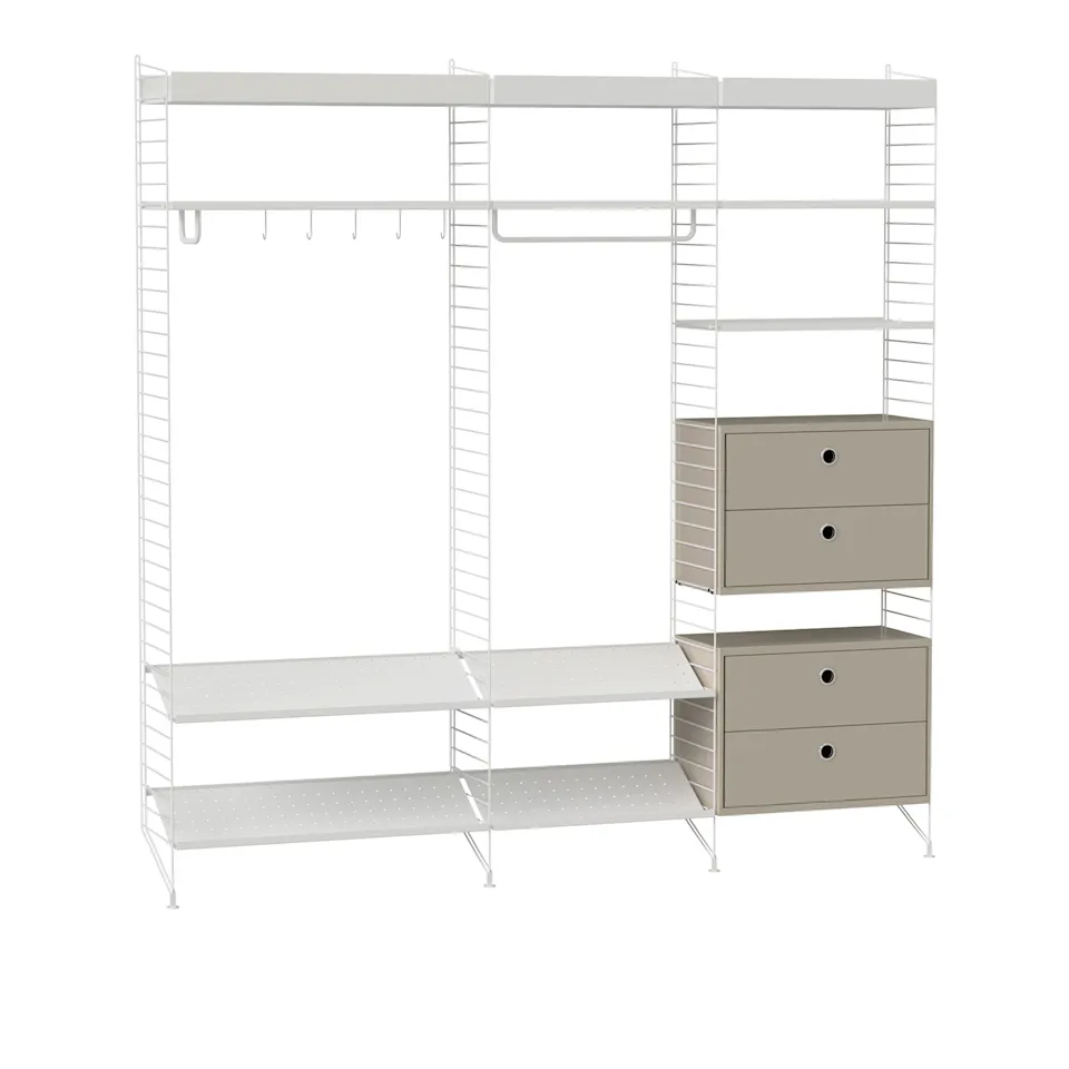 Hall hyllsystem P vit/beige