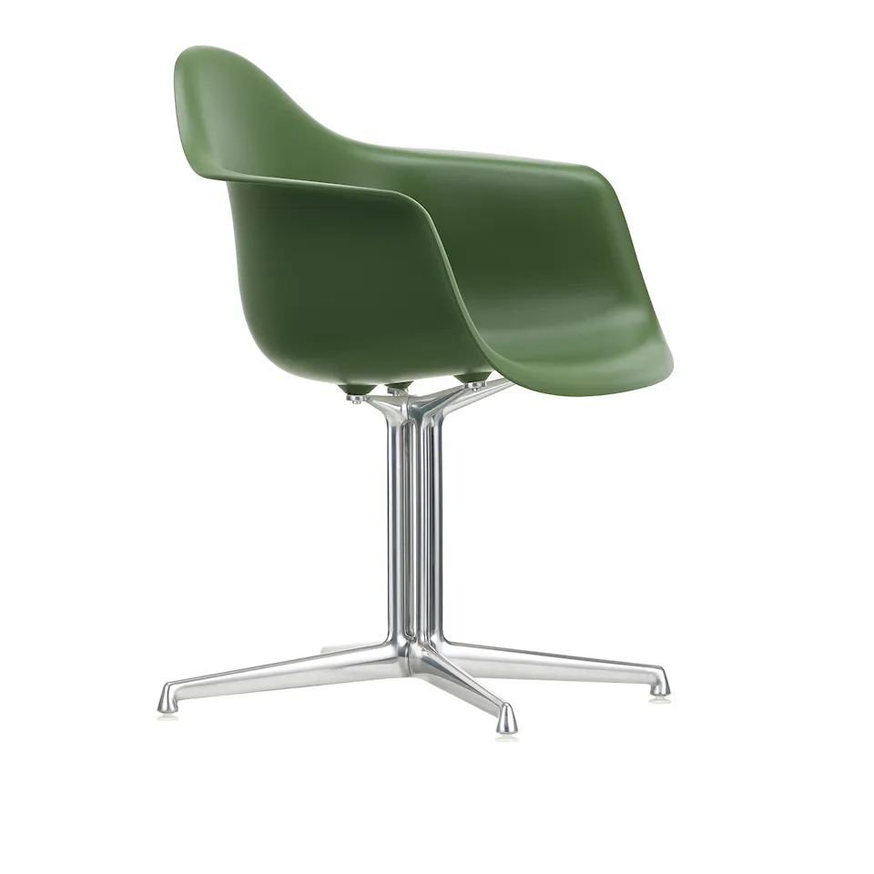 Eames Plastic Armchair DAL 48 Forest Aluminium Polished