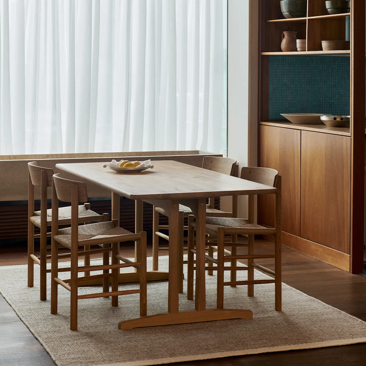 Mogensen C18 matbord & Mogensen J39 matstol 4 st – oljad ek
