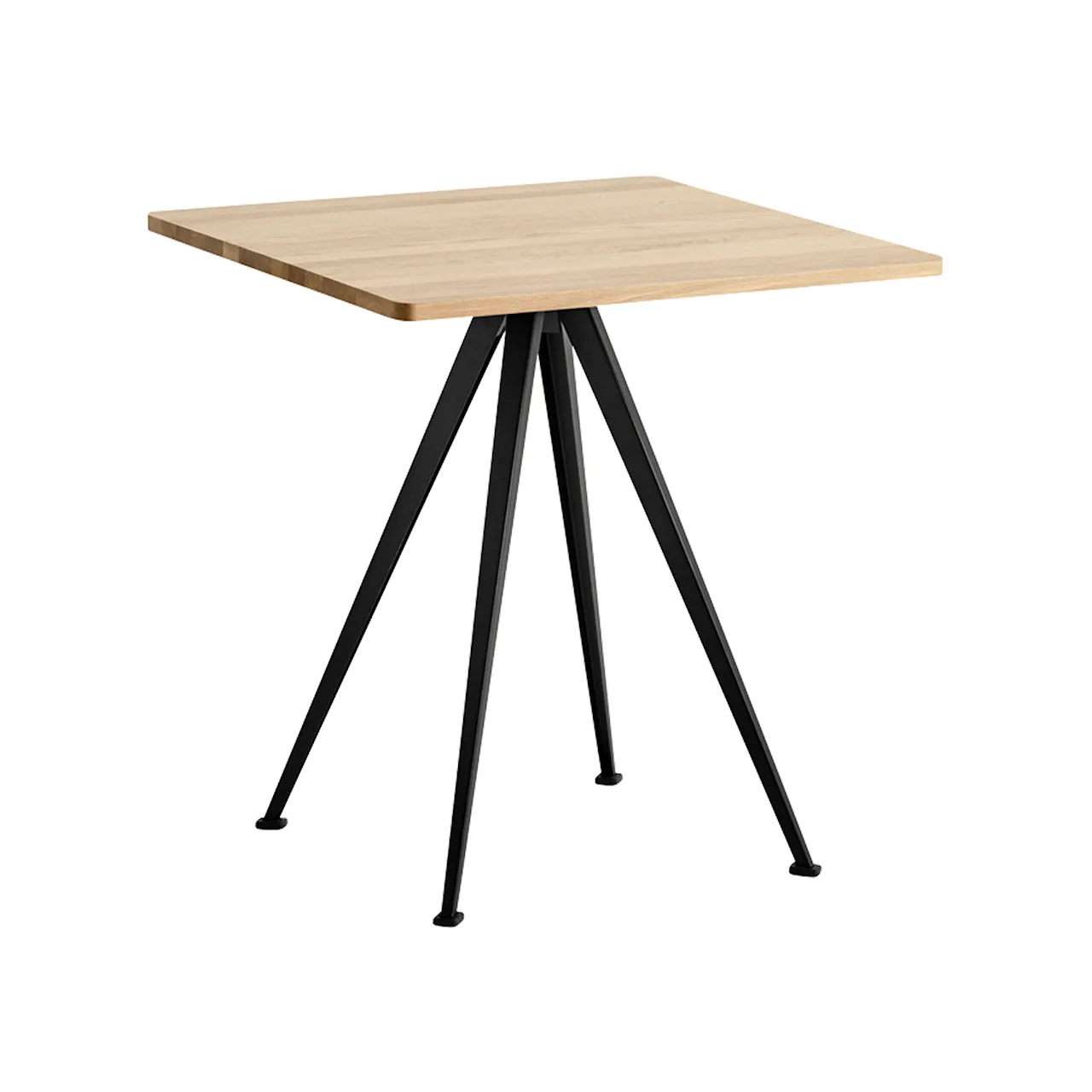 Pyramid Café Table 21 - Black Base - Oiled Oak - 70x70 cm