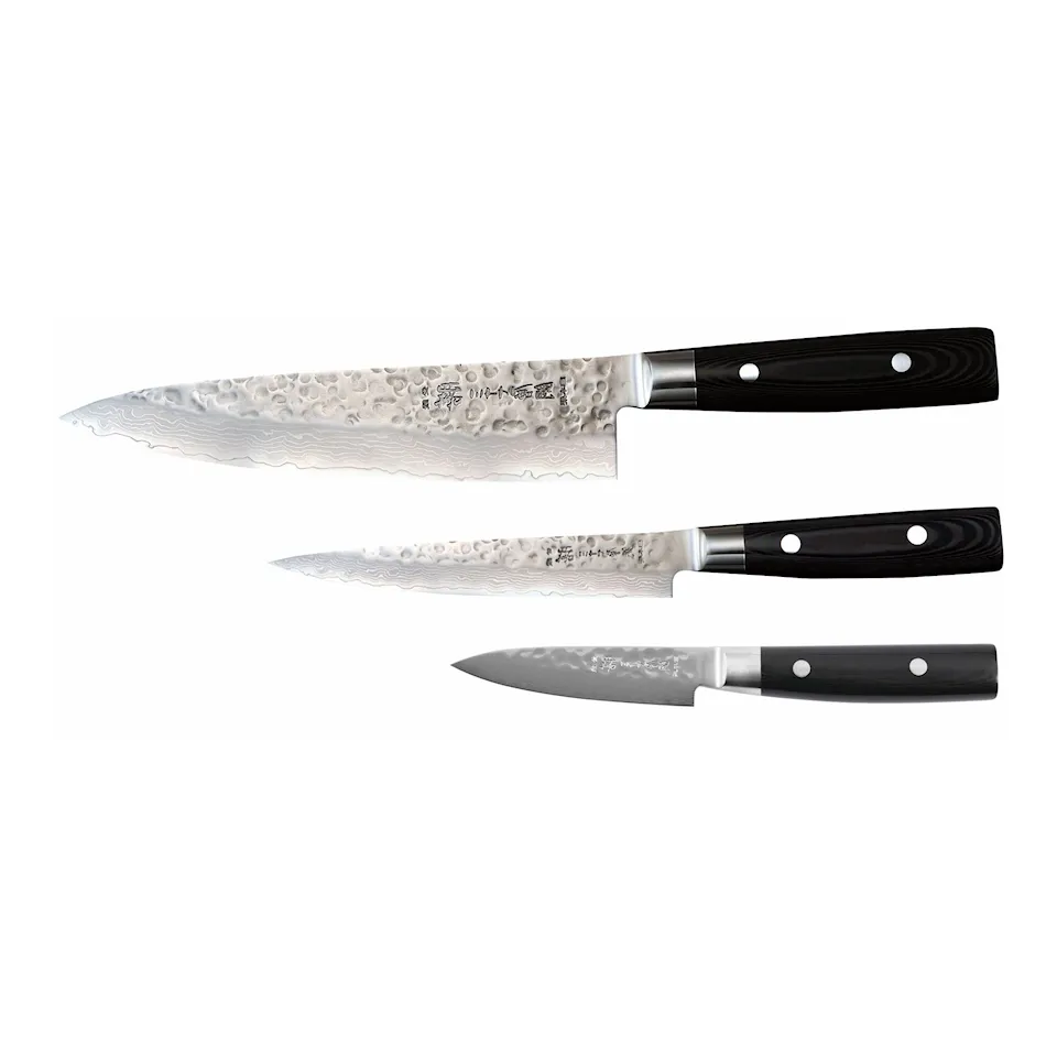 Yaxell Zen Set 3-Del Kockkniv 20 cm, Allkniv 15 cm, Skalkniv 10 cm