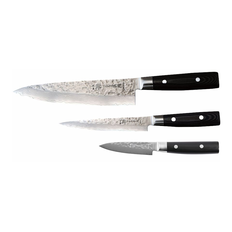 Yaxell Zen Set 3-delt kokkekniv 20 cm, verktøykniv 15 cm, skjærekniv 10 cm