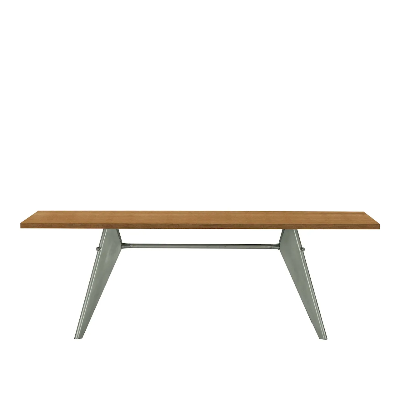 EM Table 240, Base Prouvé Gris Vermeer - Solid American Walnut