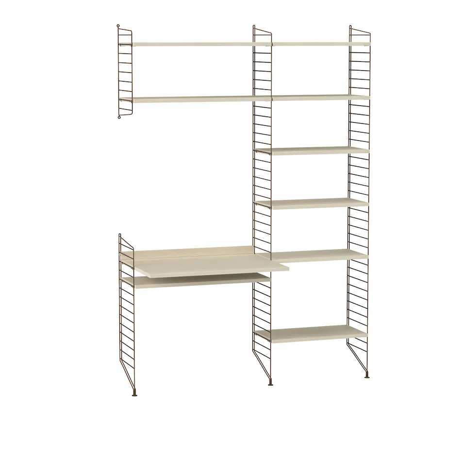 Kontor hyllsystem G ask/brun
