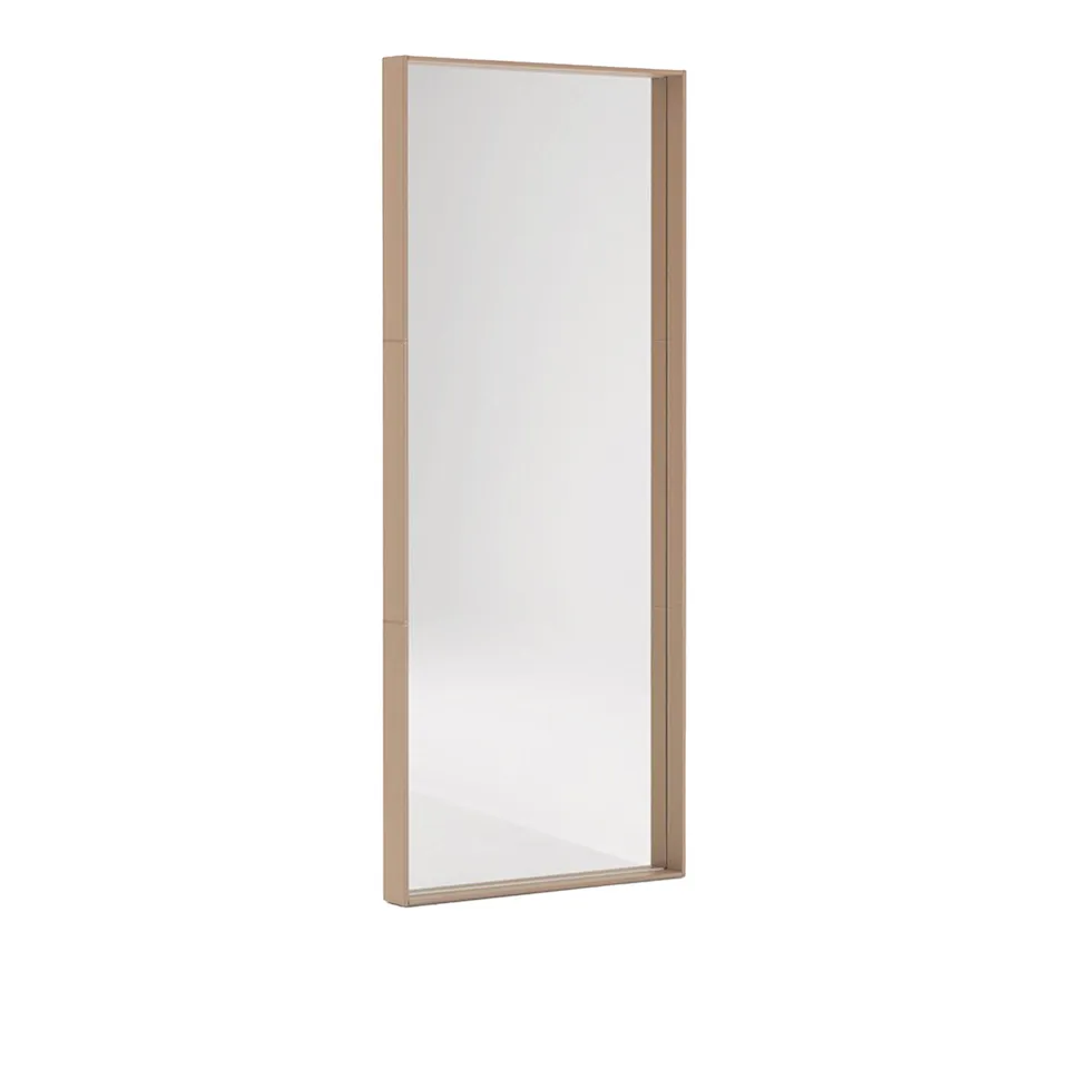 Sara Mirror, Frame Hide Tortora 29, Wall Fixing Support And No-slip Rubbers Included 