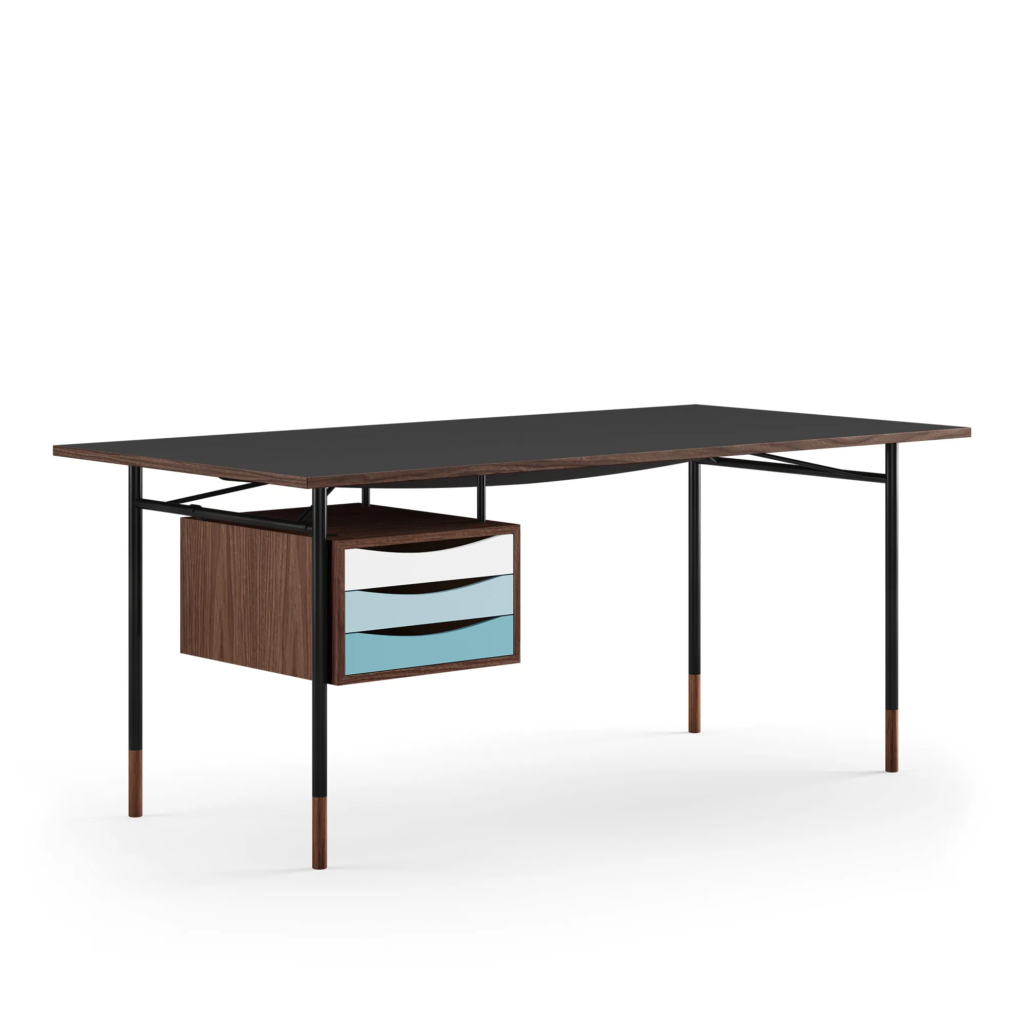 Nyhavn skrivbord 170 cm Cold med lådor Black - 1
