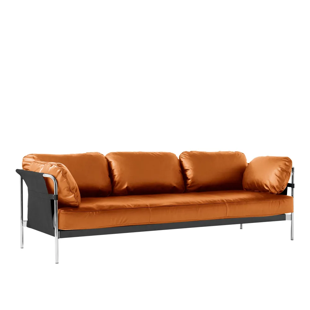 Can 3-sitssoffa Chrome/Black - 1