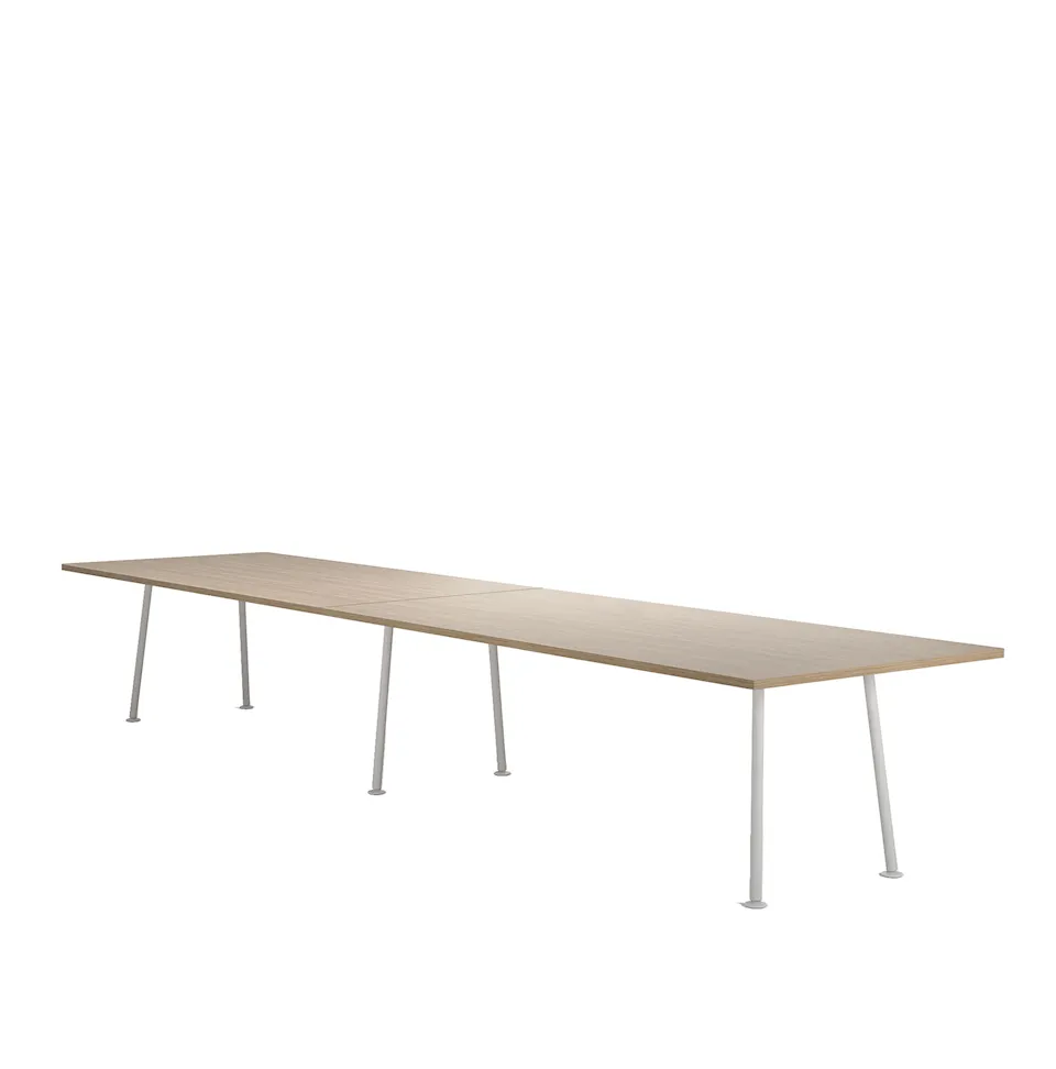 Landa Table - H730, W4600, D1150, Oak Veneer - White