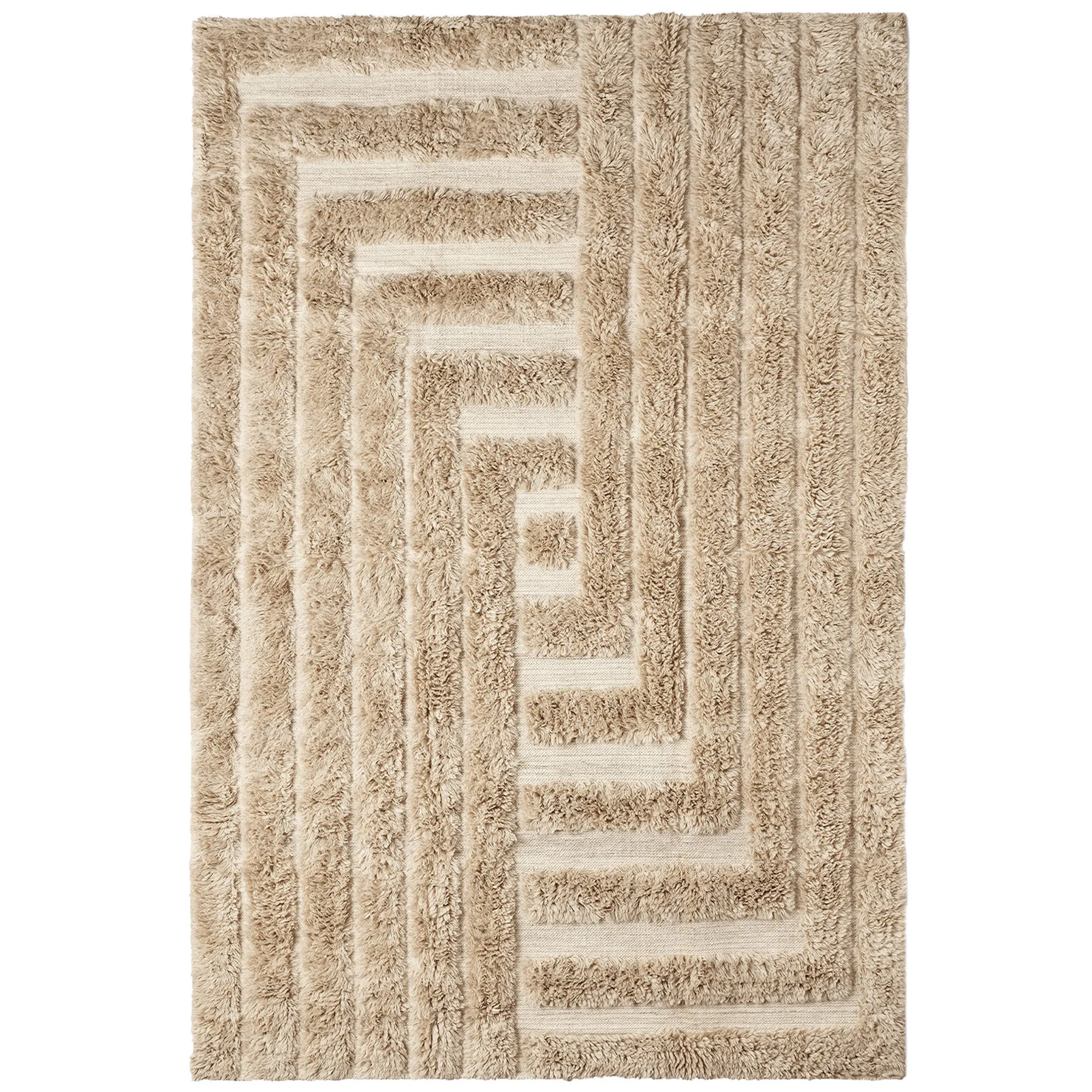 Shaggy Labyrinth Beige ullmatta - 1