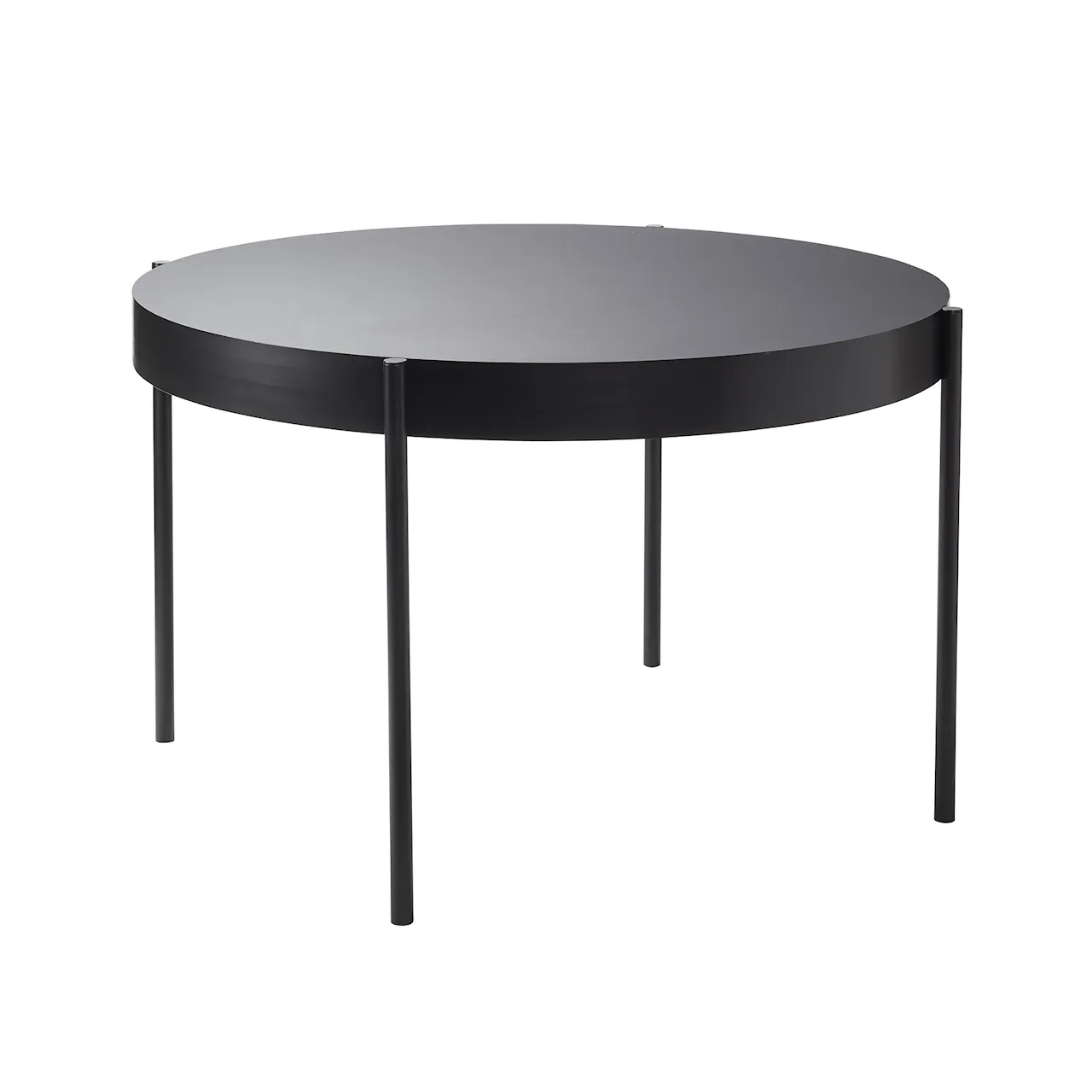 Serie 430 Table Ø160, Black, Fenix Laminate Top, Powder Coated Metal Legs