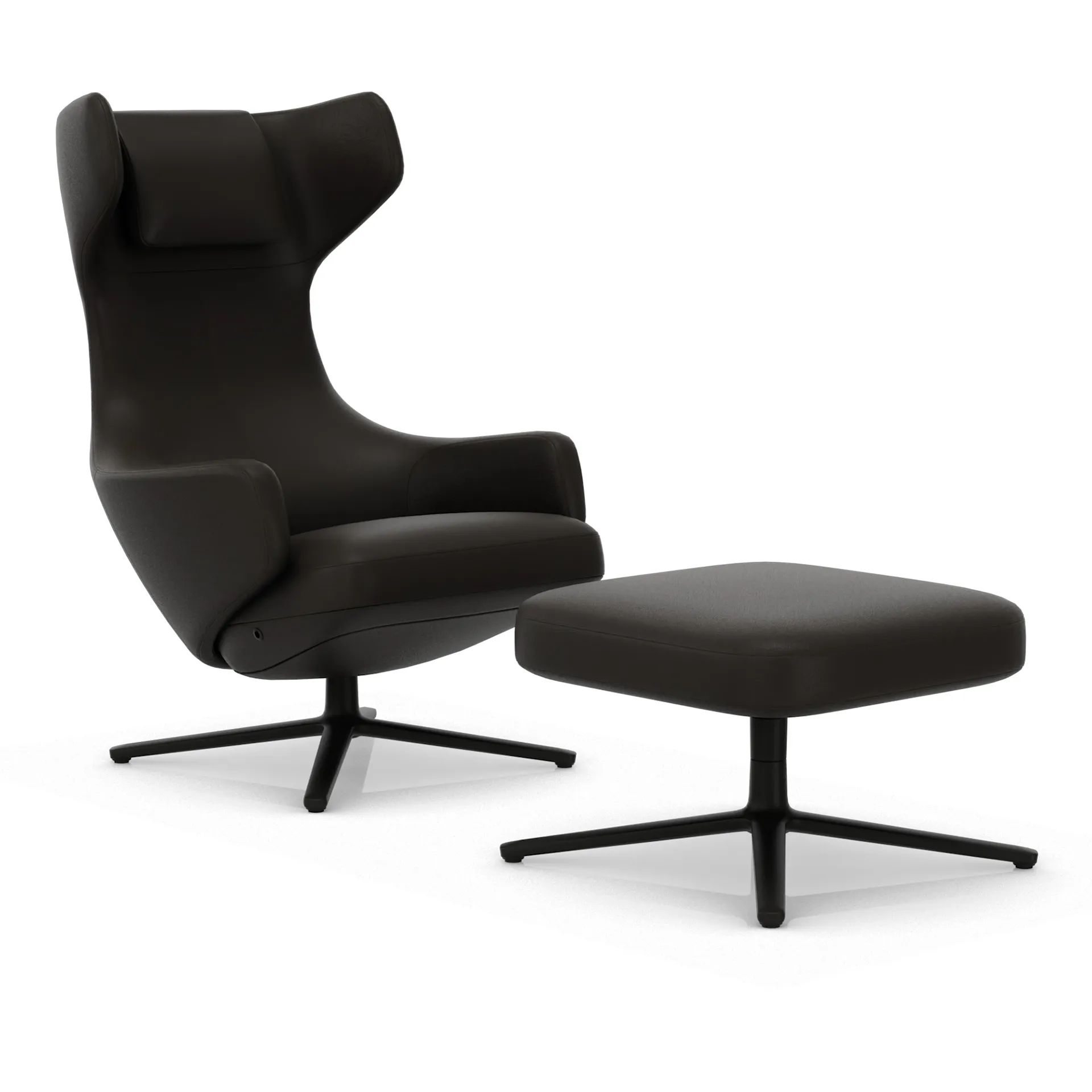 Grand Repos fåtölj & Repos Ottoman fotpall Basic Dark - Vitra - Antonio Citterio - NO GA