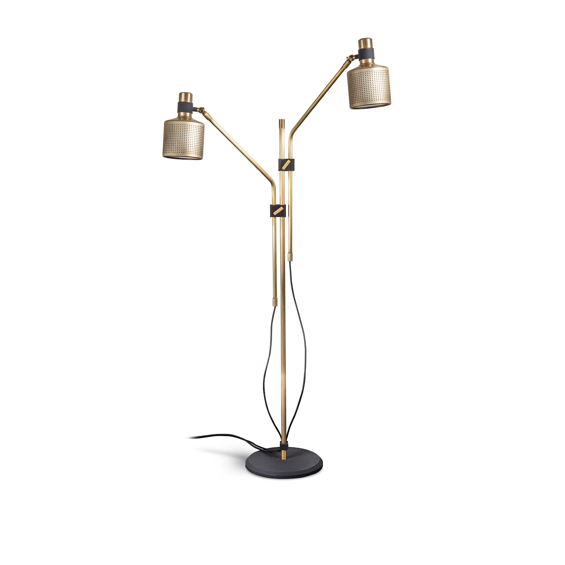 Riddle Floor Lamp Double Brass - Bert Frank - NO GA