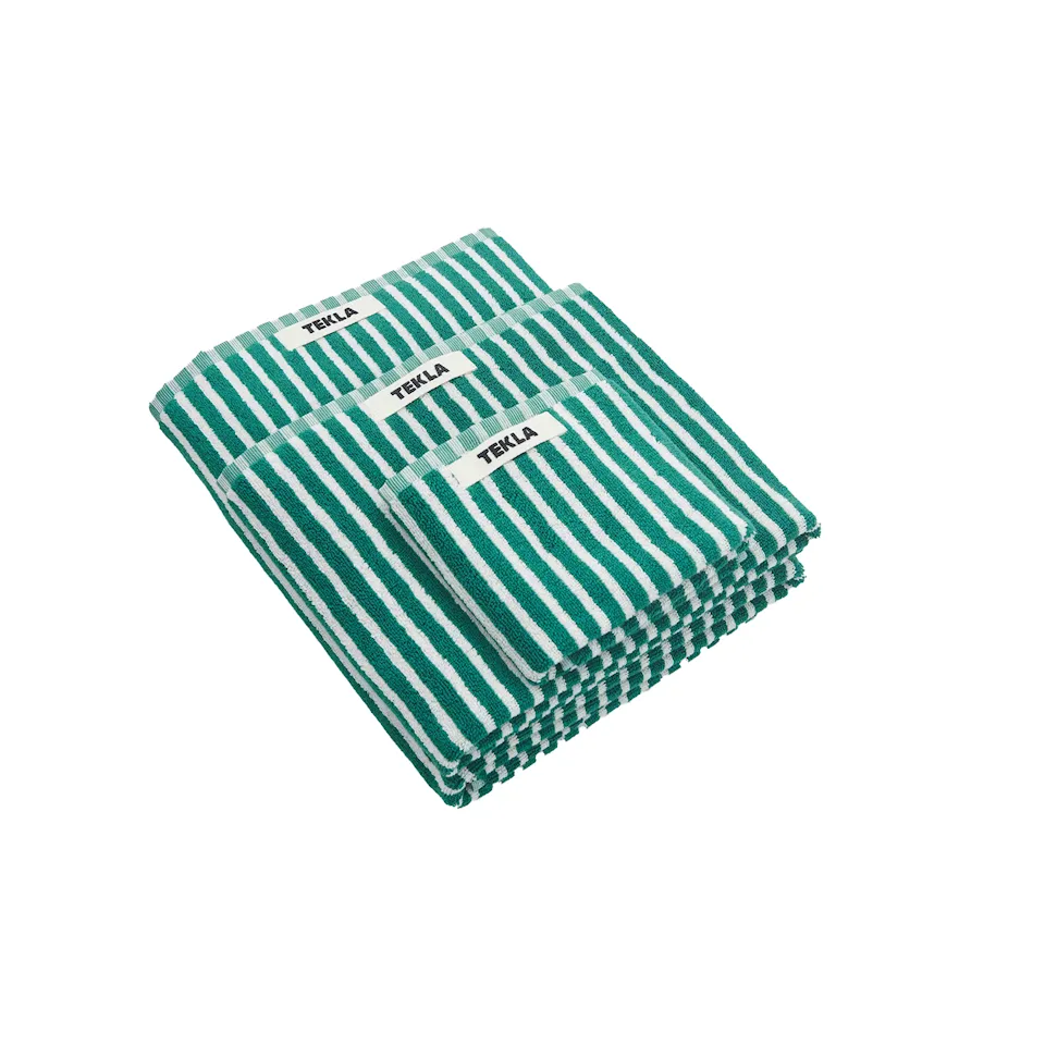 Terry handduk teal green stripes