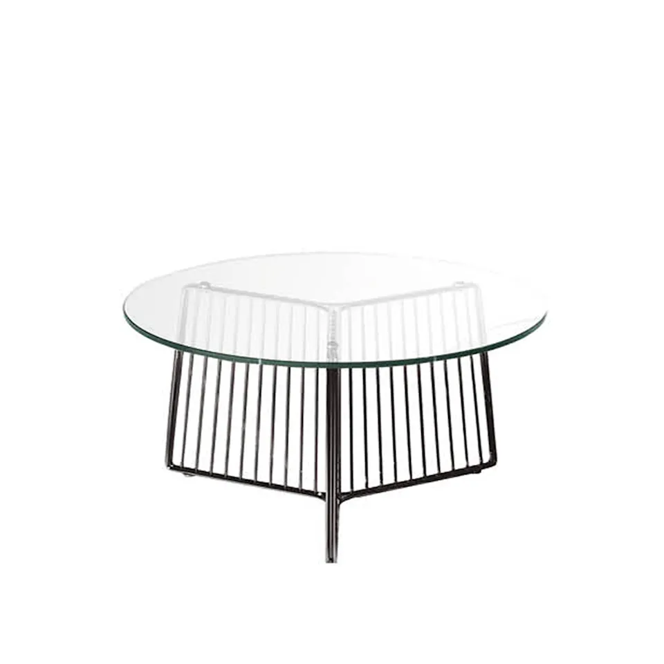 Anapo Round Table D80 cm Glass Top/Black Painted Steel