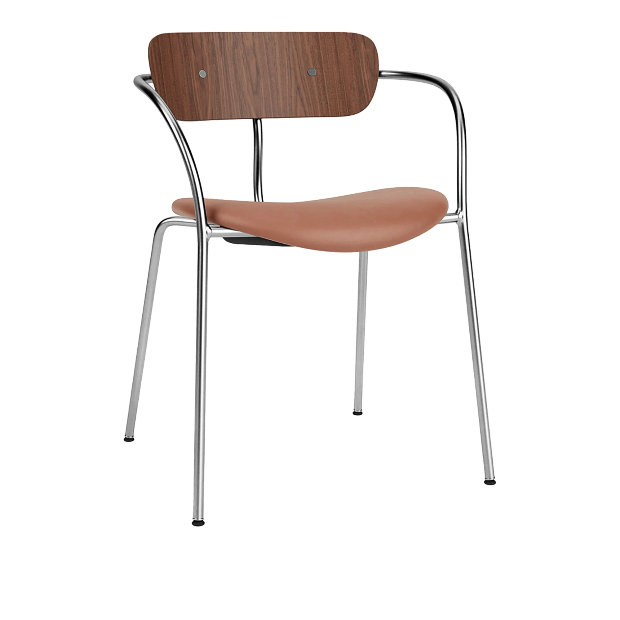 Pavilion Armchair AV4 seat upholstered chrome - 1