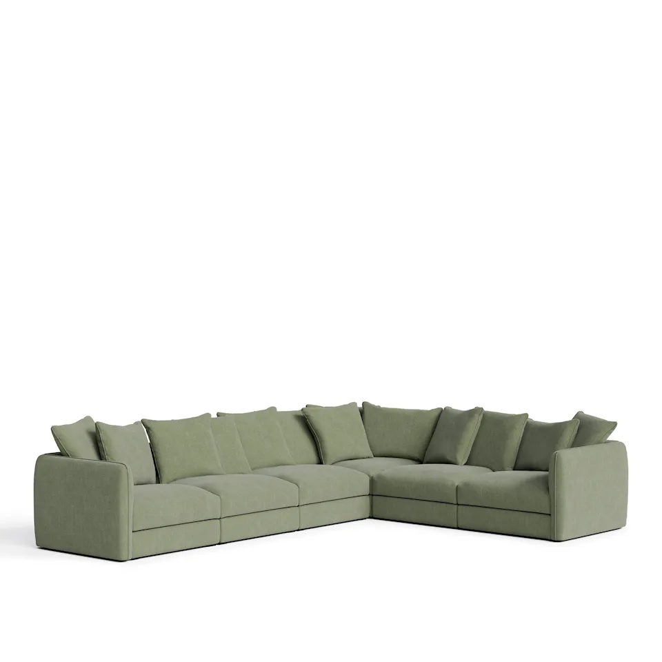 Pavarotti 6-Seater Corner - Shadow Green