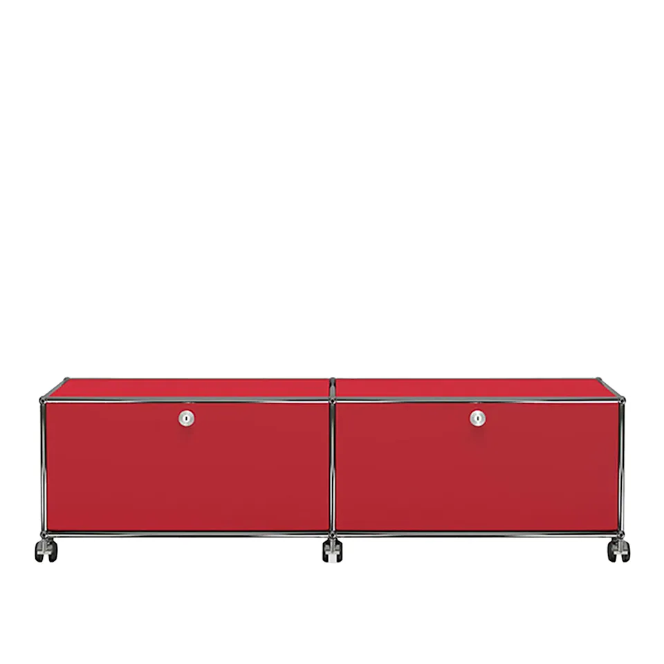 USM Haller 43 Low media unit, USM Ruby Red
