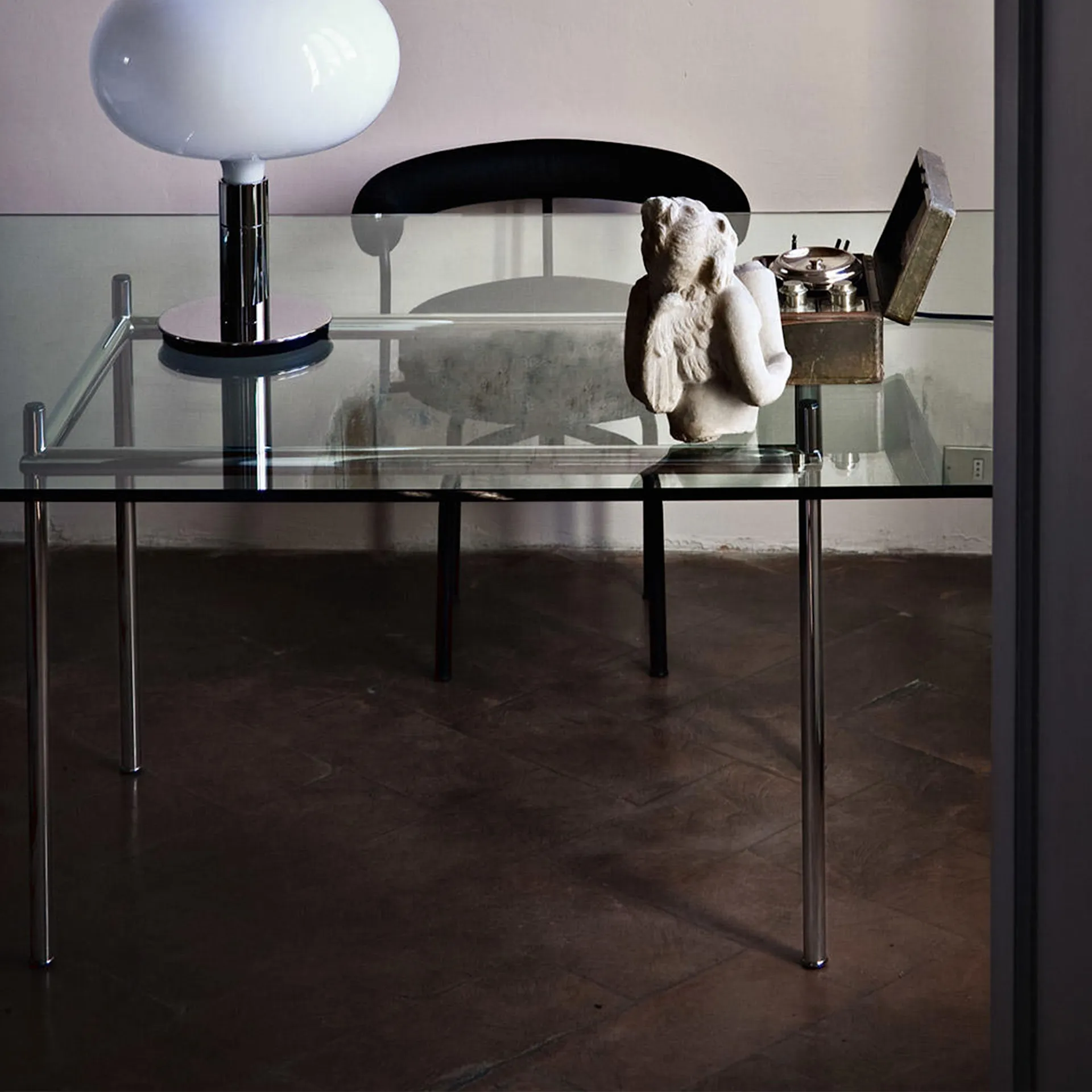 LC12 La Roche Table Chrome Steel Base 120 X 80 cm - Cassina - Le Corbusier - NO GA