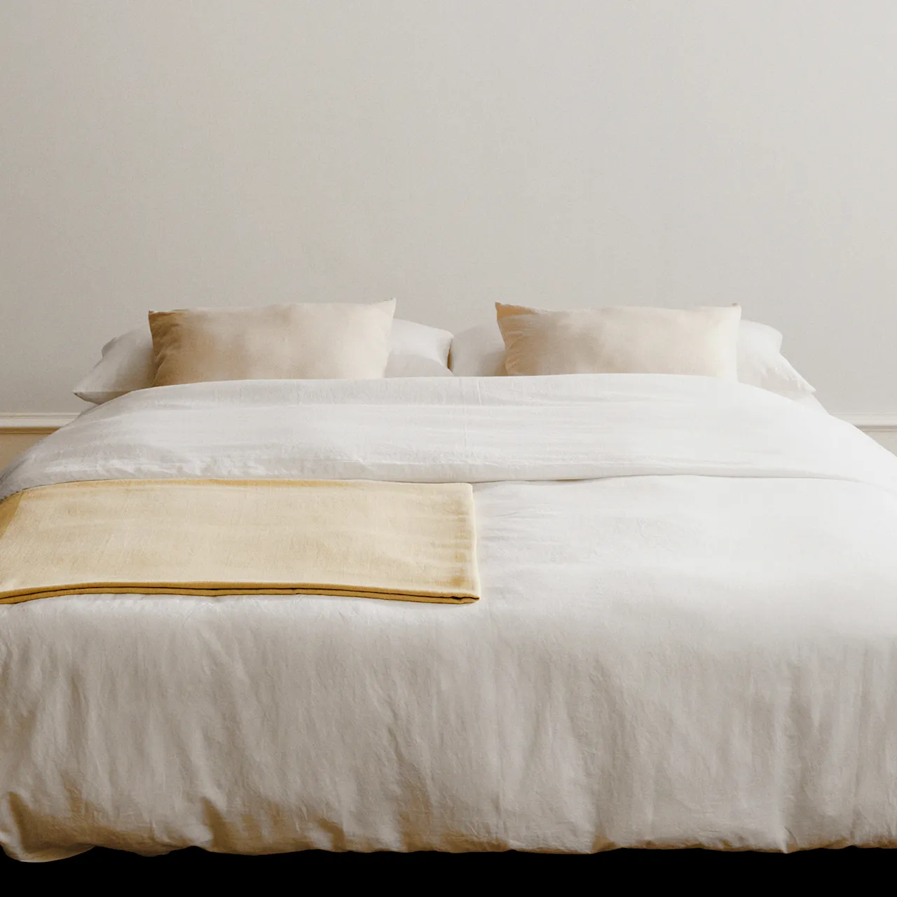 Linen Blend Crisp White bäddset