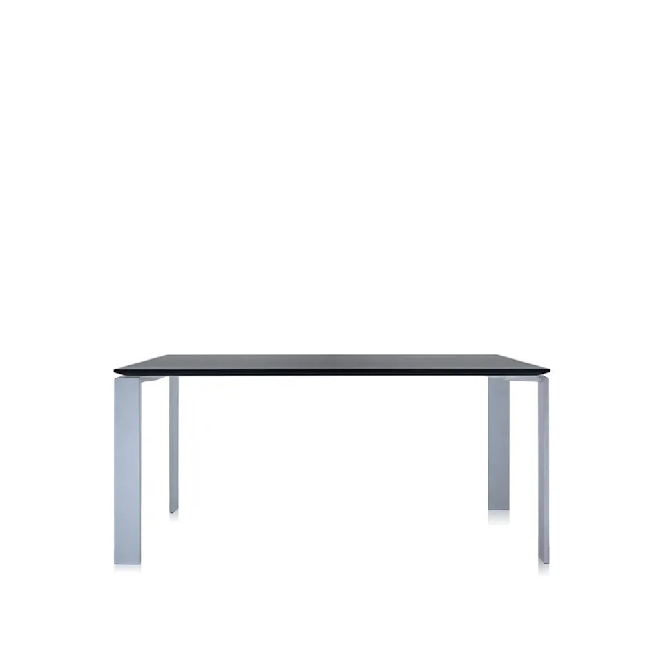 Four Table 4522 158x79, Black/Aluminium, Scratch-Proof Laminate