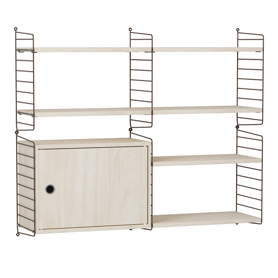 Vardagsrum hyllsystem R ask/brun