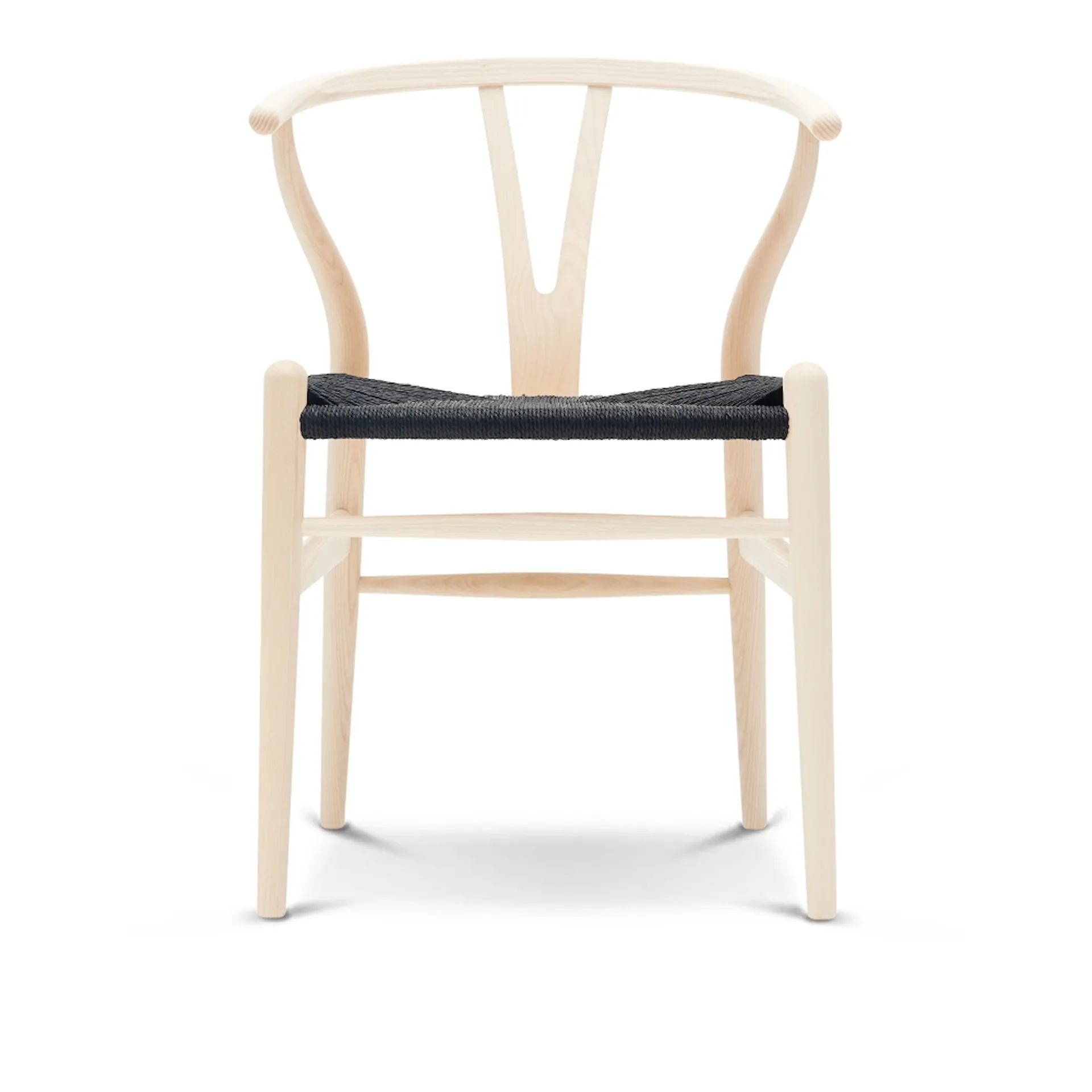 CH24 Y-stolen - Ask/Svartflätat papperssnöre - Carl Hansen - Hans J. Wegner - NO GA