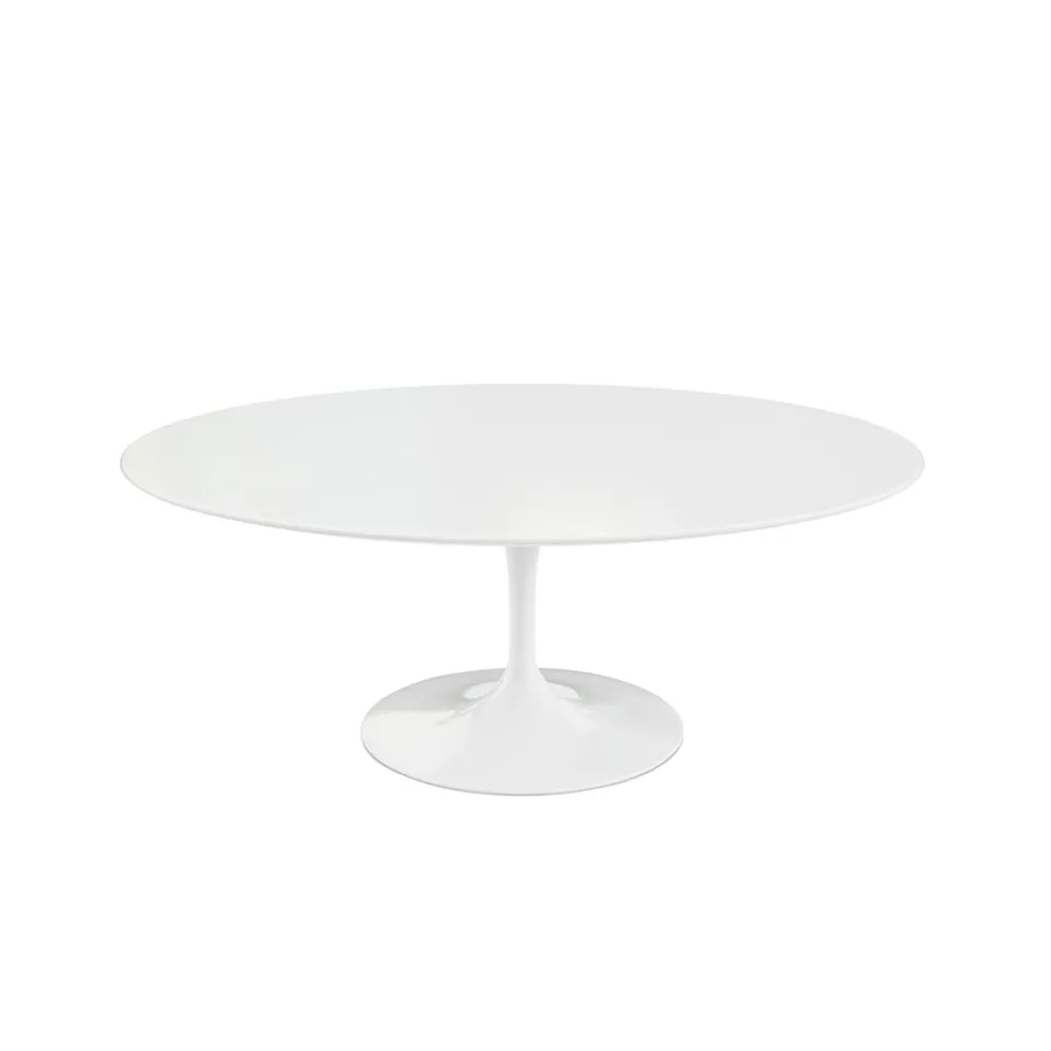 Saarinen Oval Table - Soffbord, Vitt underrede, skiva i Vit laminat