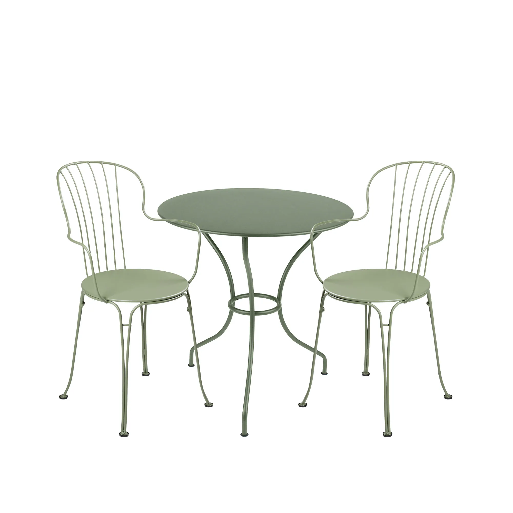 Opéra+ matgrupp pedestalbord Ø67cm & 2 karmstolar - 1