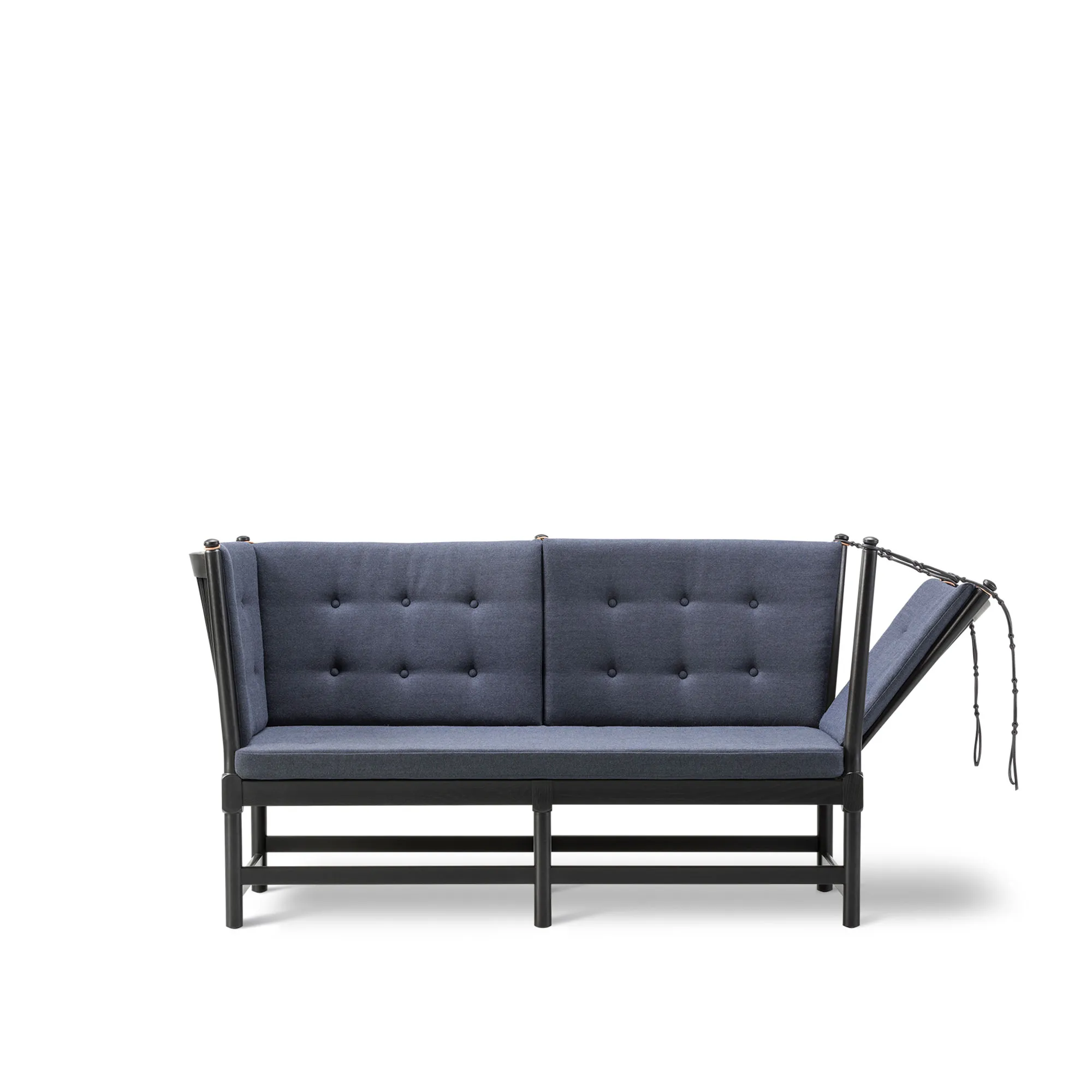 Spoke-Back 2-sitssoffa svartlackad ek - 1