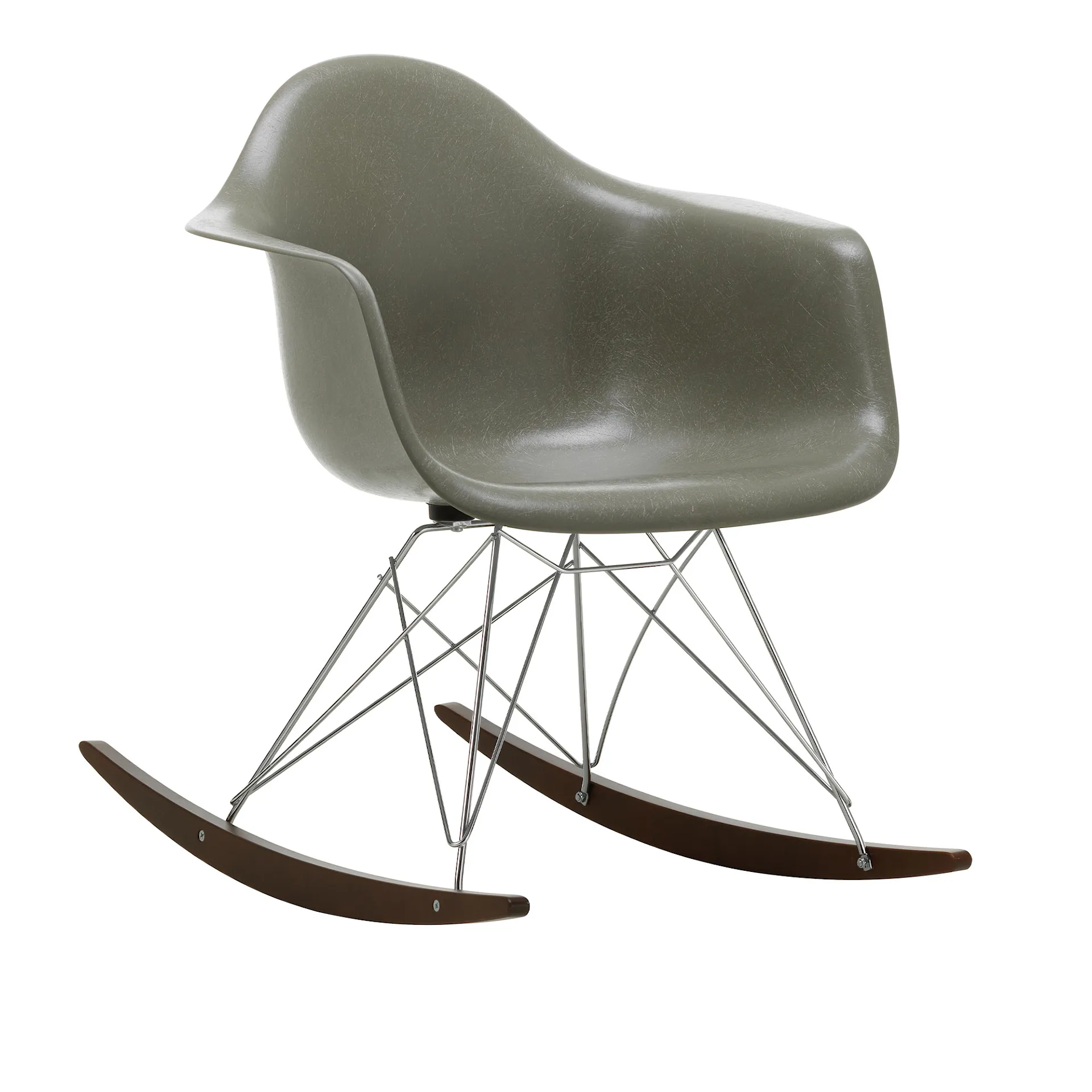 Eames Fiberglass Armchair RAR gungstol Chrome/Dark Maple - Vitra - Charles & Ray Eames - NO GA