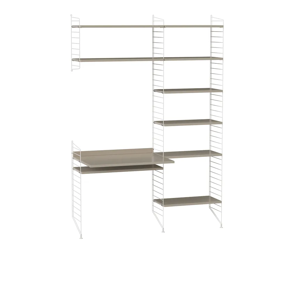 Kontor hyllsystem G beige/vit