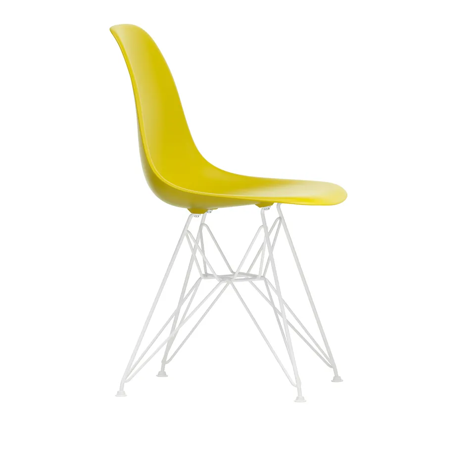Eames Plastic Chair DSR - 34 Mustard/White Base