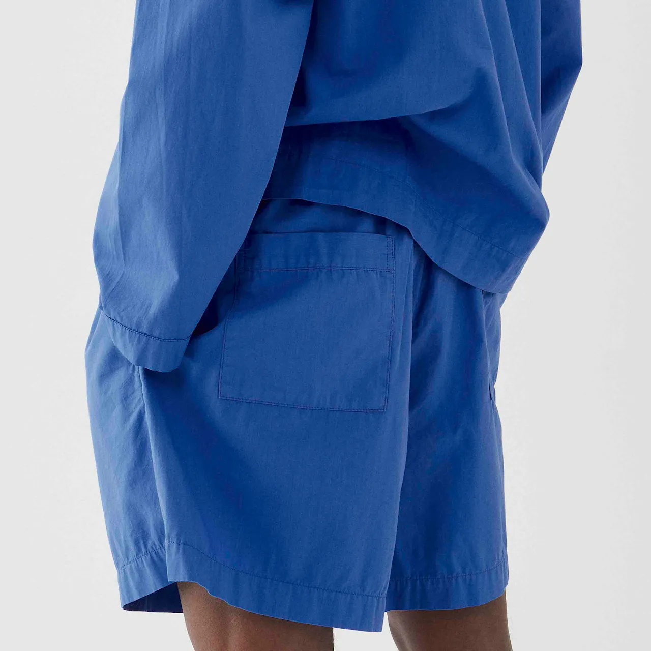 Poplin Pyjamas Shorts - Royal Blue - XL