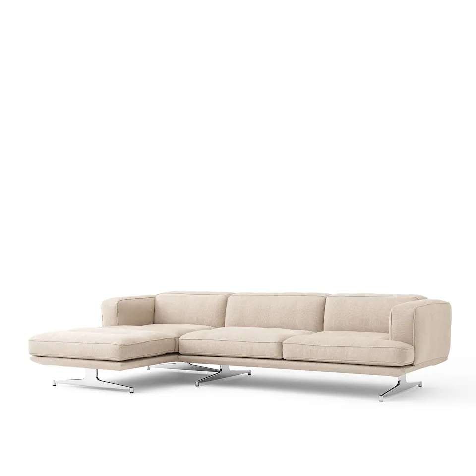 Inland Left Chaise Longue AV42 Polished Aluminium Legs