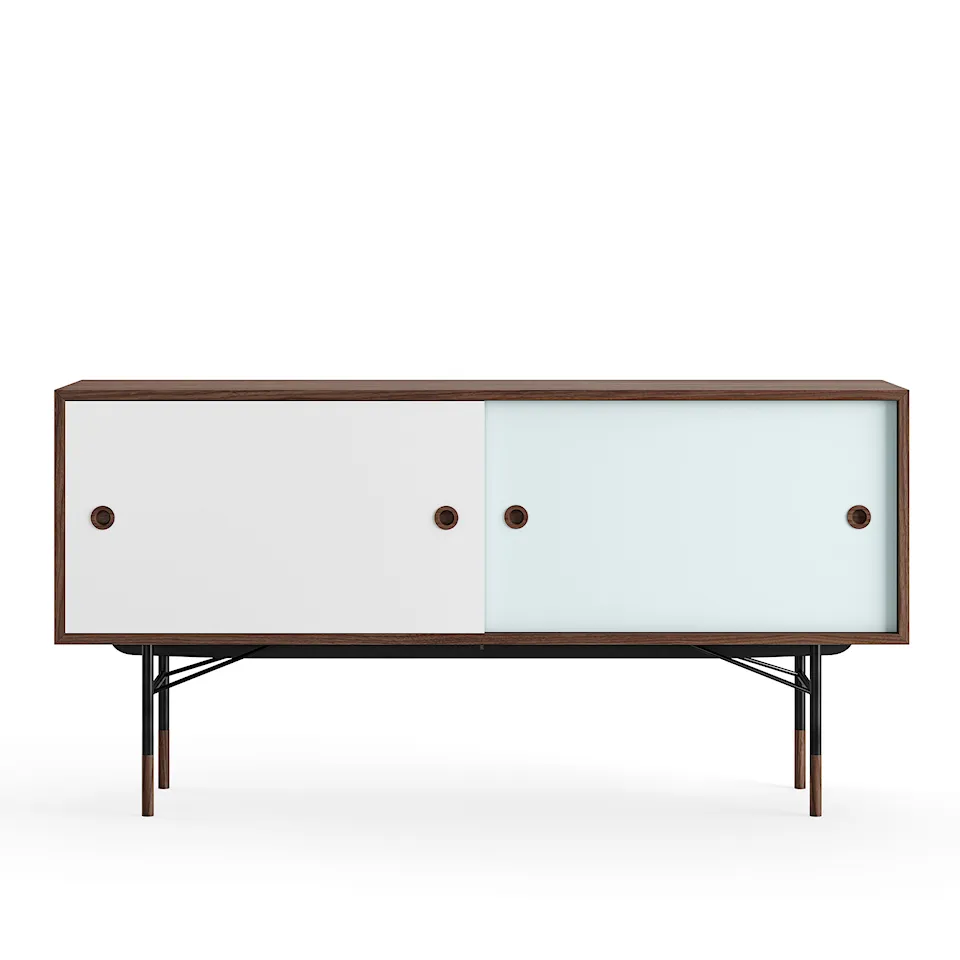 Sideboard utan lådor Walnut White/Light Blue