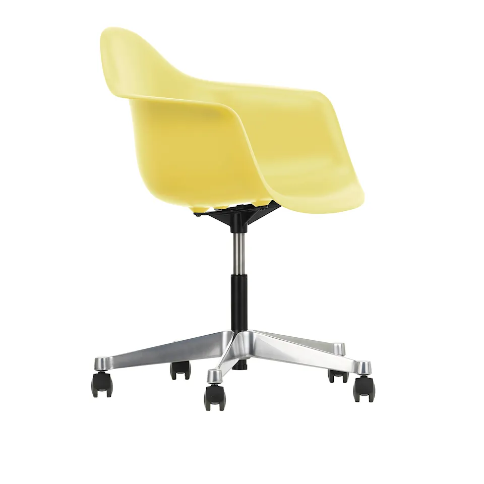 Eames RE Plastic Armchair PACC 92 Citron, Castors Soft