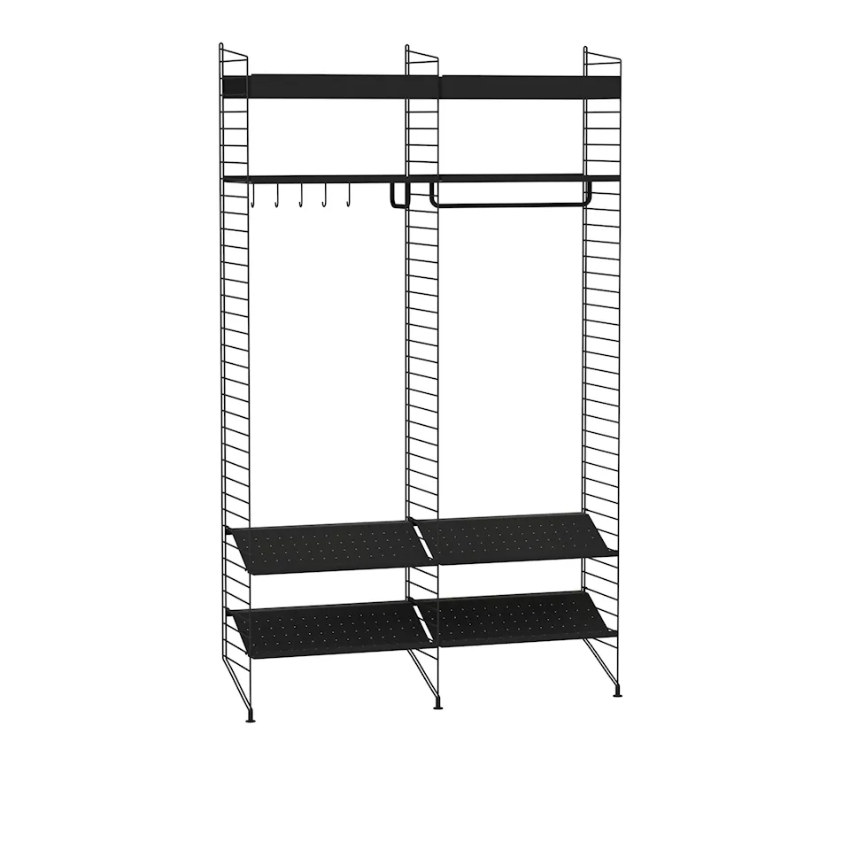 Hall hyllsystem K svart/svart