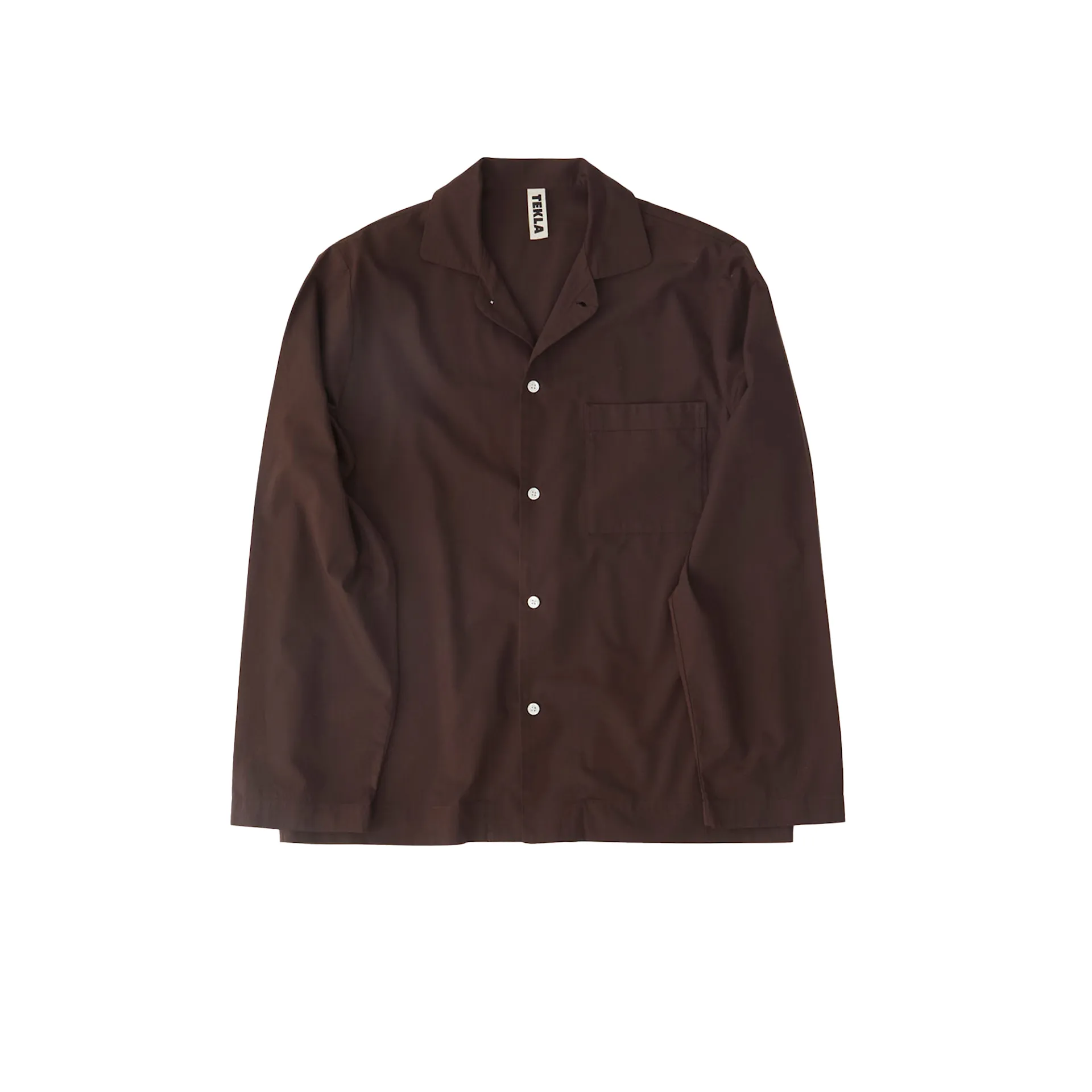 Poplin Pyjamas Shirt Coffee - TEKLA - NO GA