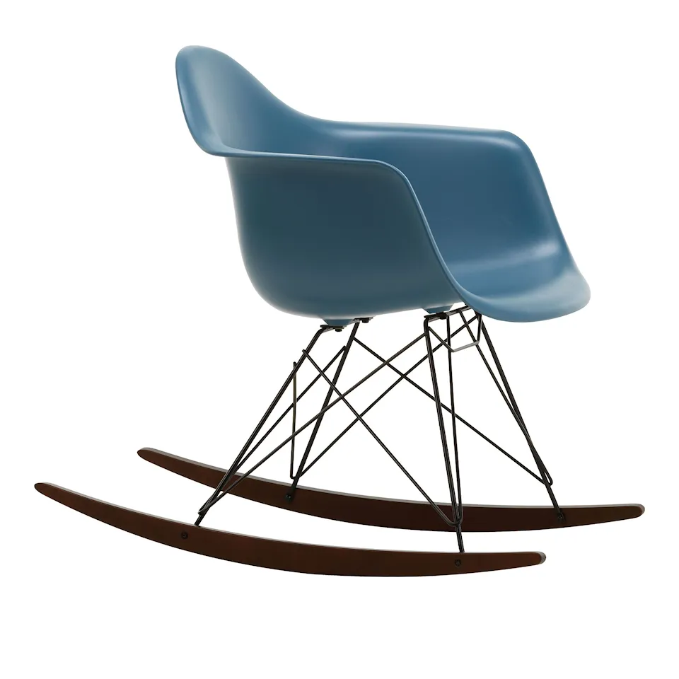 Eames Plastic Armchair RAR - 83 Sea Blue - Basic Dark Base - Dark Maple