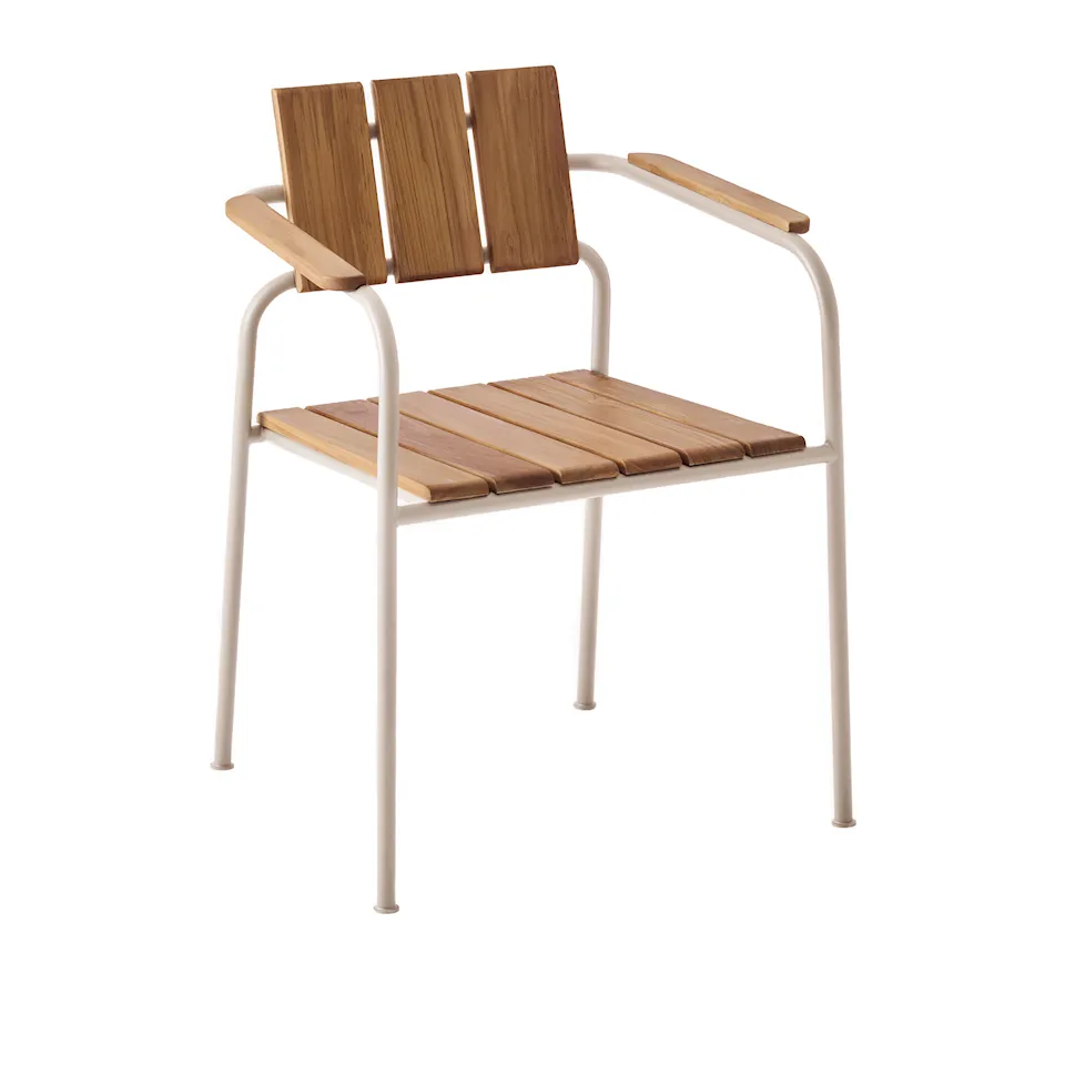 Kallio Outdoor Dining Chair with Armrests Ivory