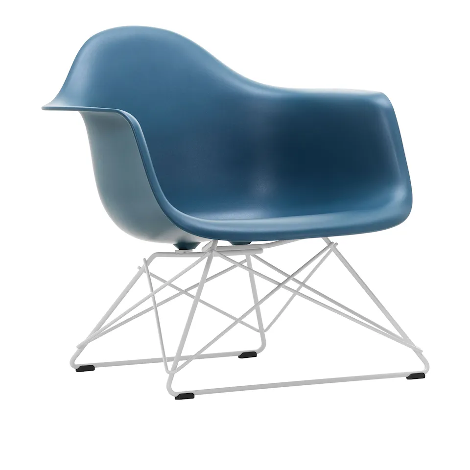 Eames Plastic Armchair LAR - 83 Sea Blue - White Base