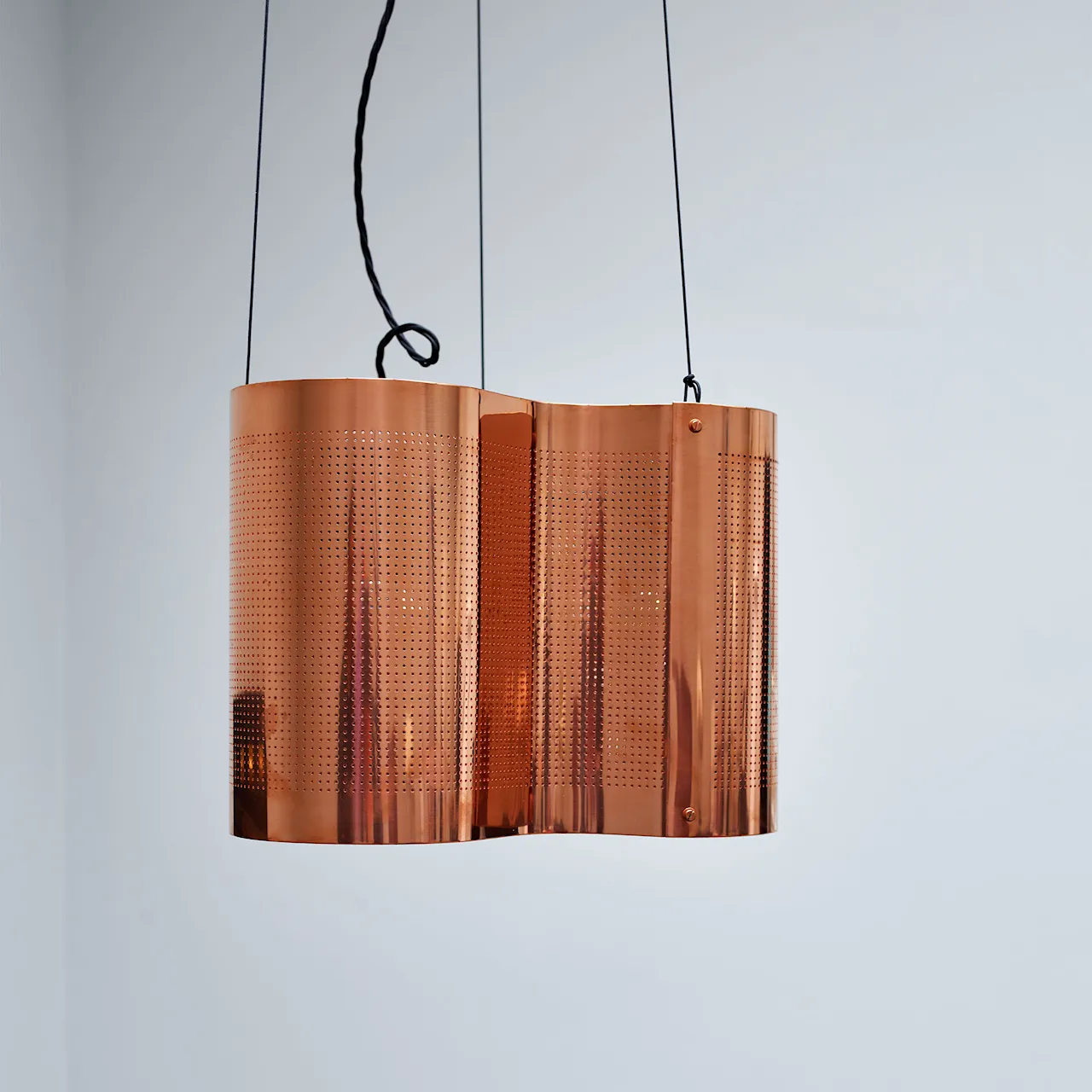 Snäcka taklampa koppar