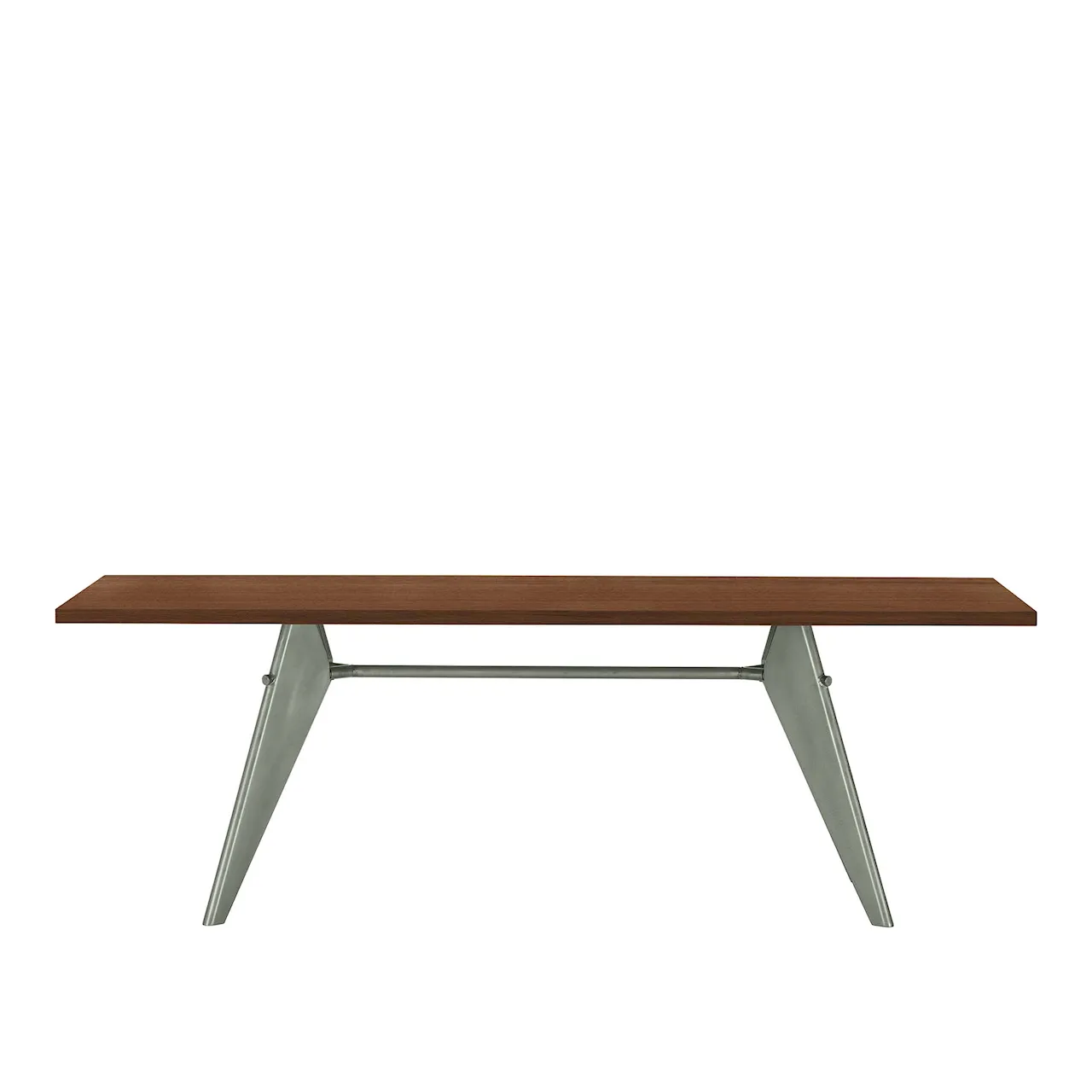 EM Table 260, Base Prouvé Gris Vermeer - Dark Solid Oak