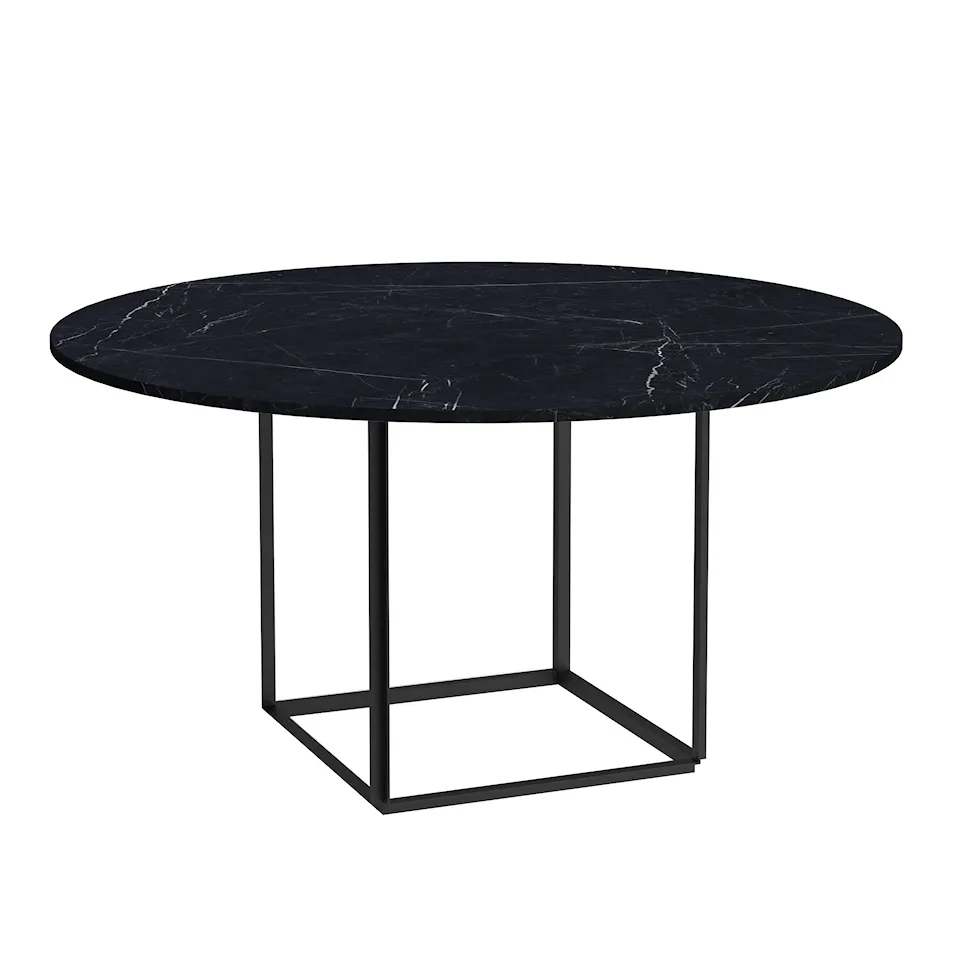 Florence Dining Table 145 cm Iron Black/Black Marquina Marble