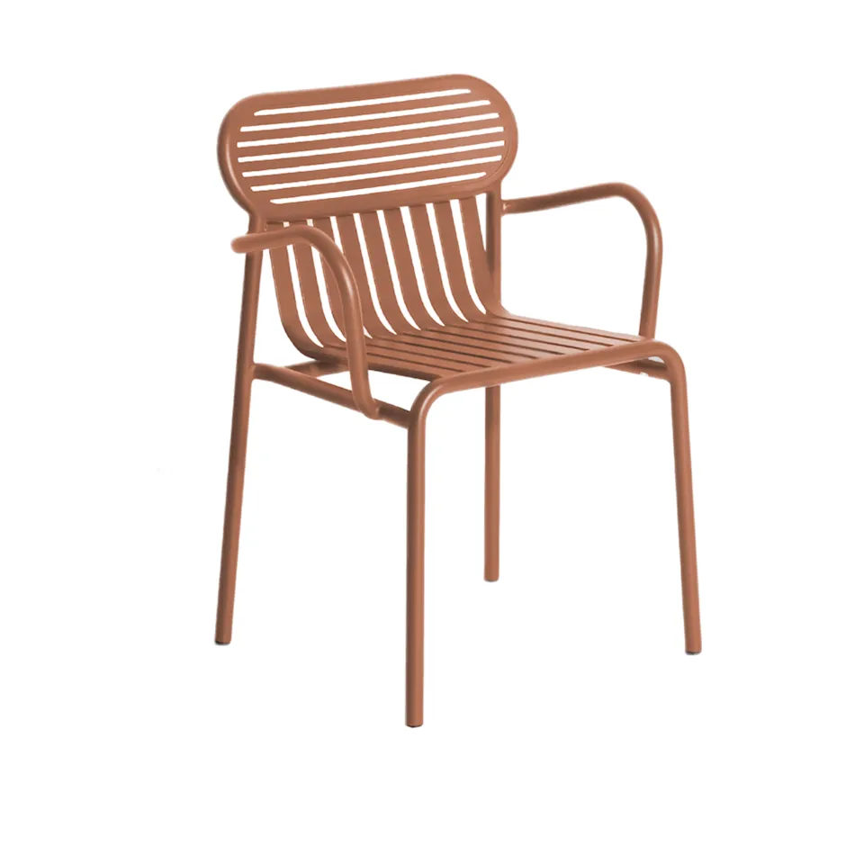 Week-End Chair With Armrests, Terracotta