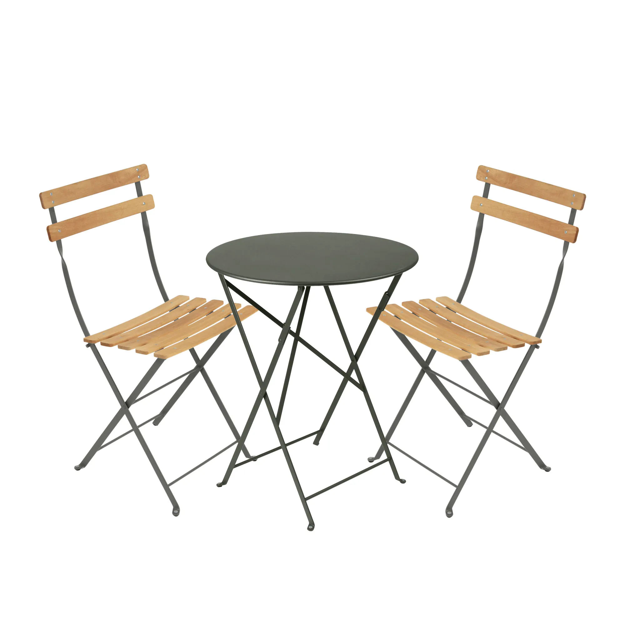 Bistro Matgrupp Bord Ø60 cm & 2 st Natural Chair - 1