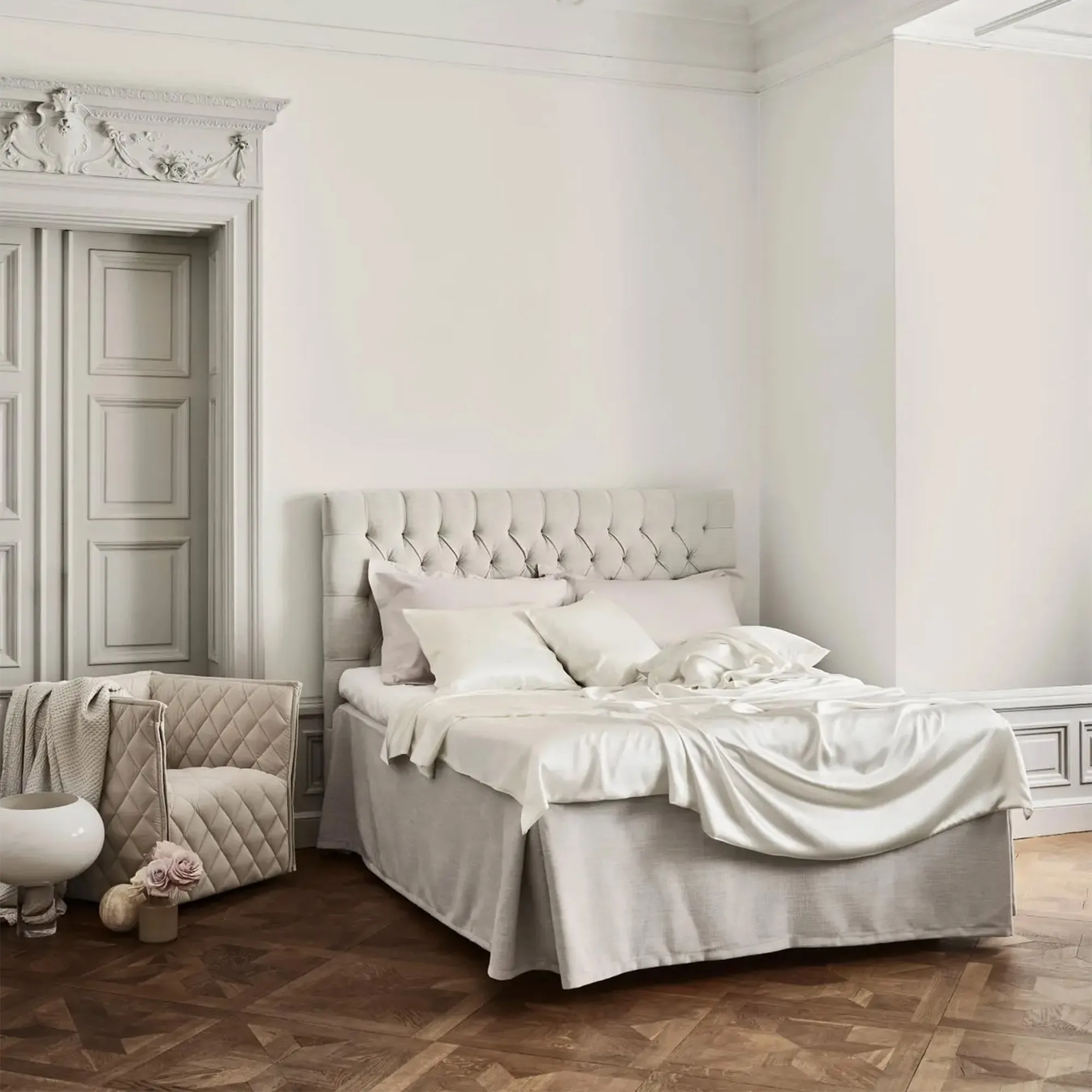 Venezia Linen Ivory sängkappa - 4