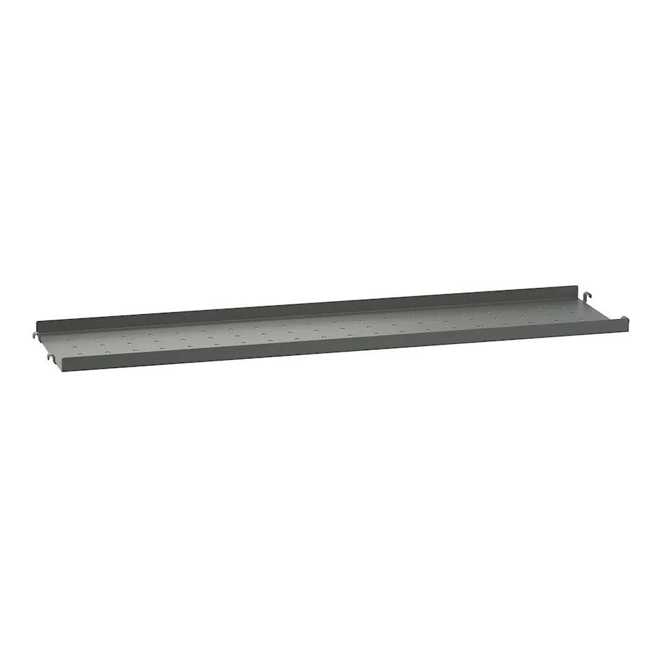 Metallhyllplan låg kant 78 x 20 cm mörkgrå